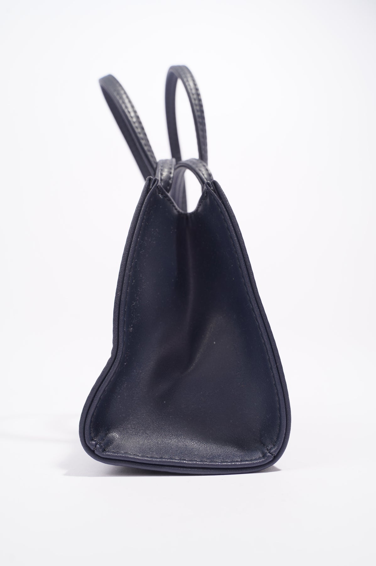 Small shopping bag leather tote Telfar Navy in Leather - 34907880