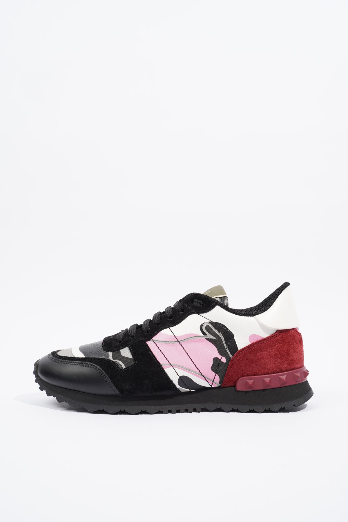 Valentino trainers black cheap and pink