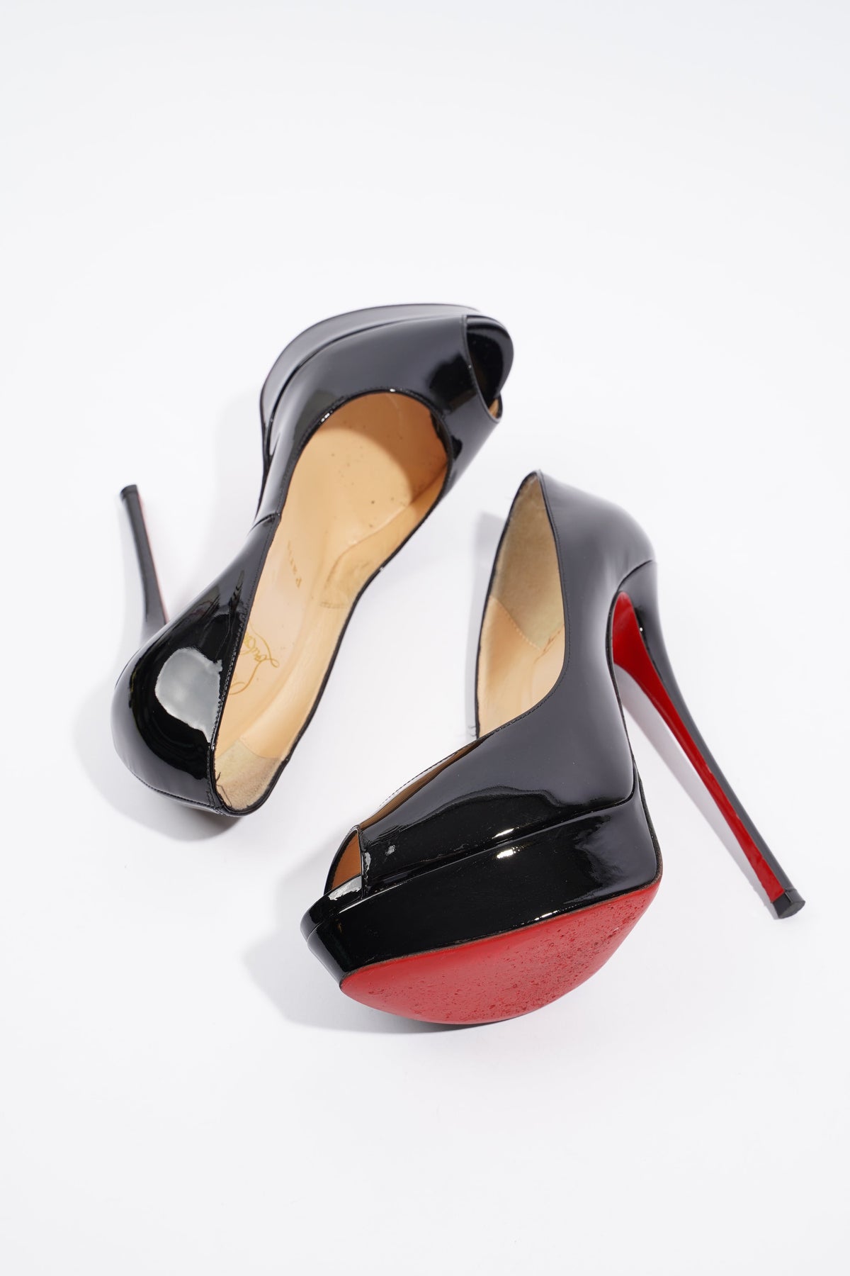 Christian Louboutin Fetish Peep 150 Patent in Black