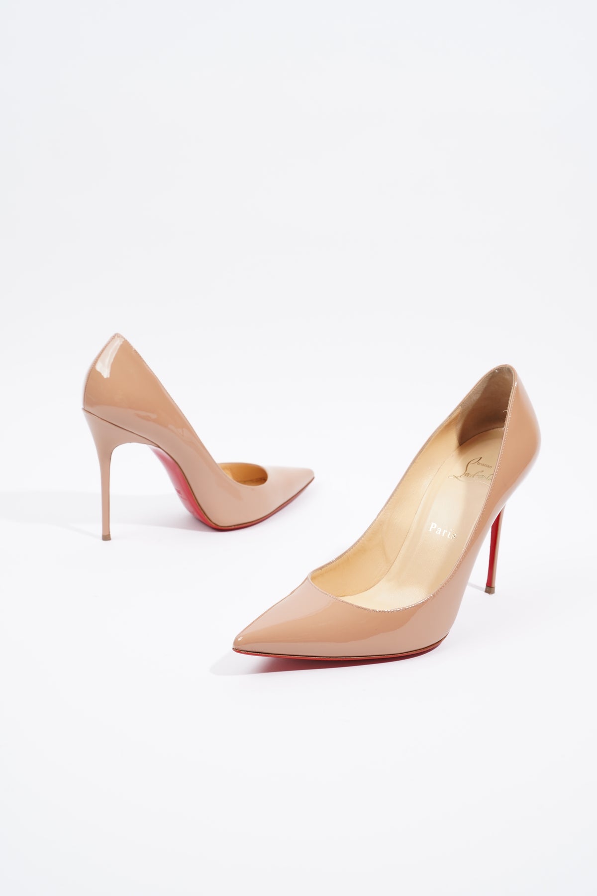 Christian Louboutin Womens Decollete 554 100 Patent Nude EU 39.5