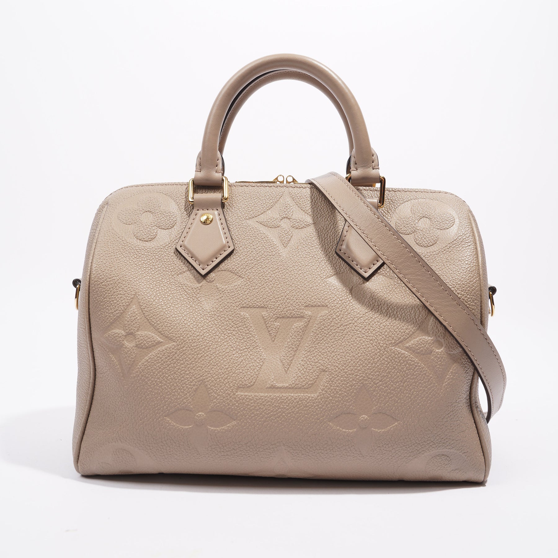 Louis Vuitton Speedy Bandouliere Grey Empreinte Leather 25
