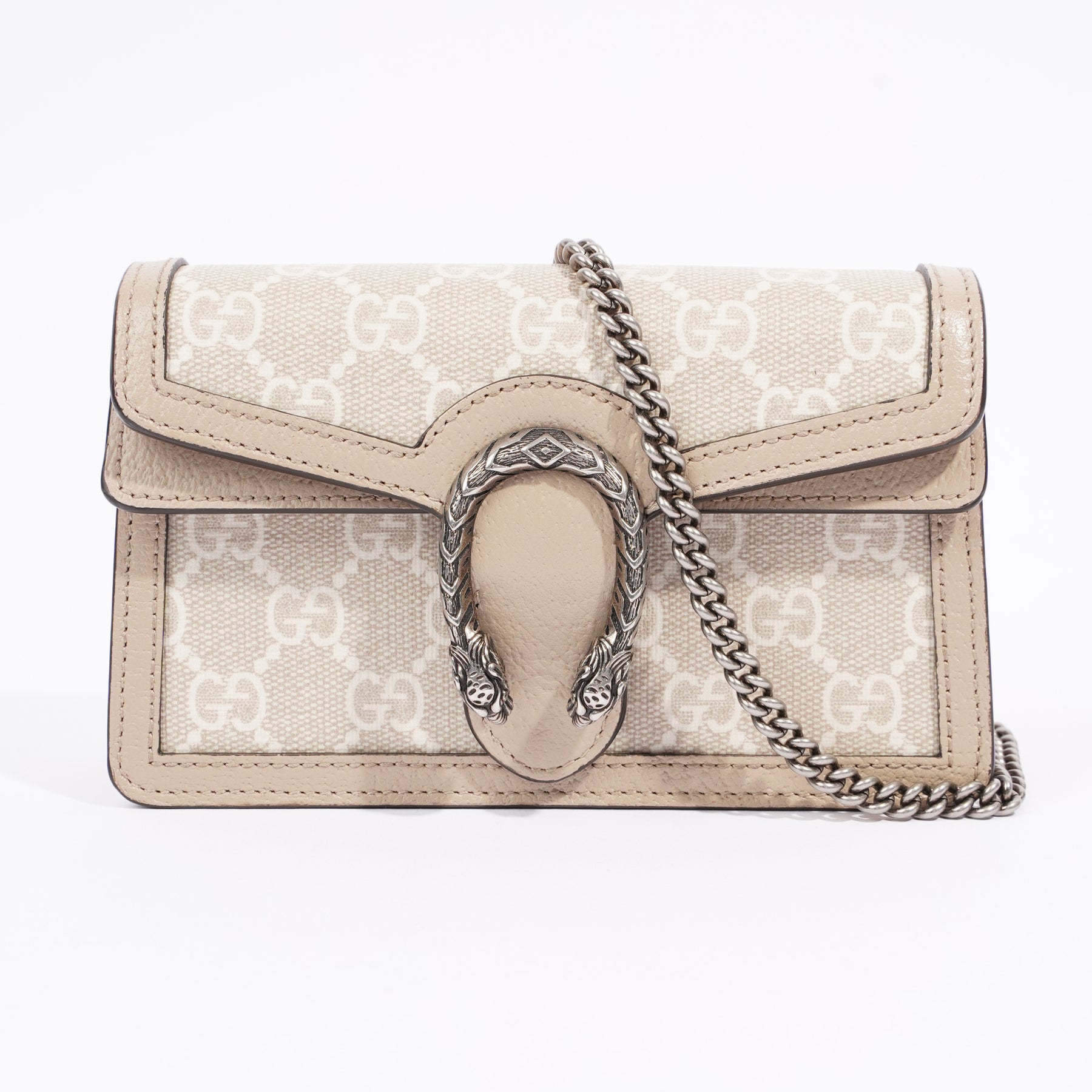 Gucci Dionysus GG Bag Monogram Grey Canvas Leather Super Mini