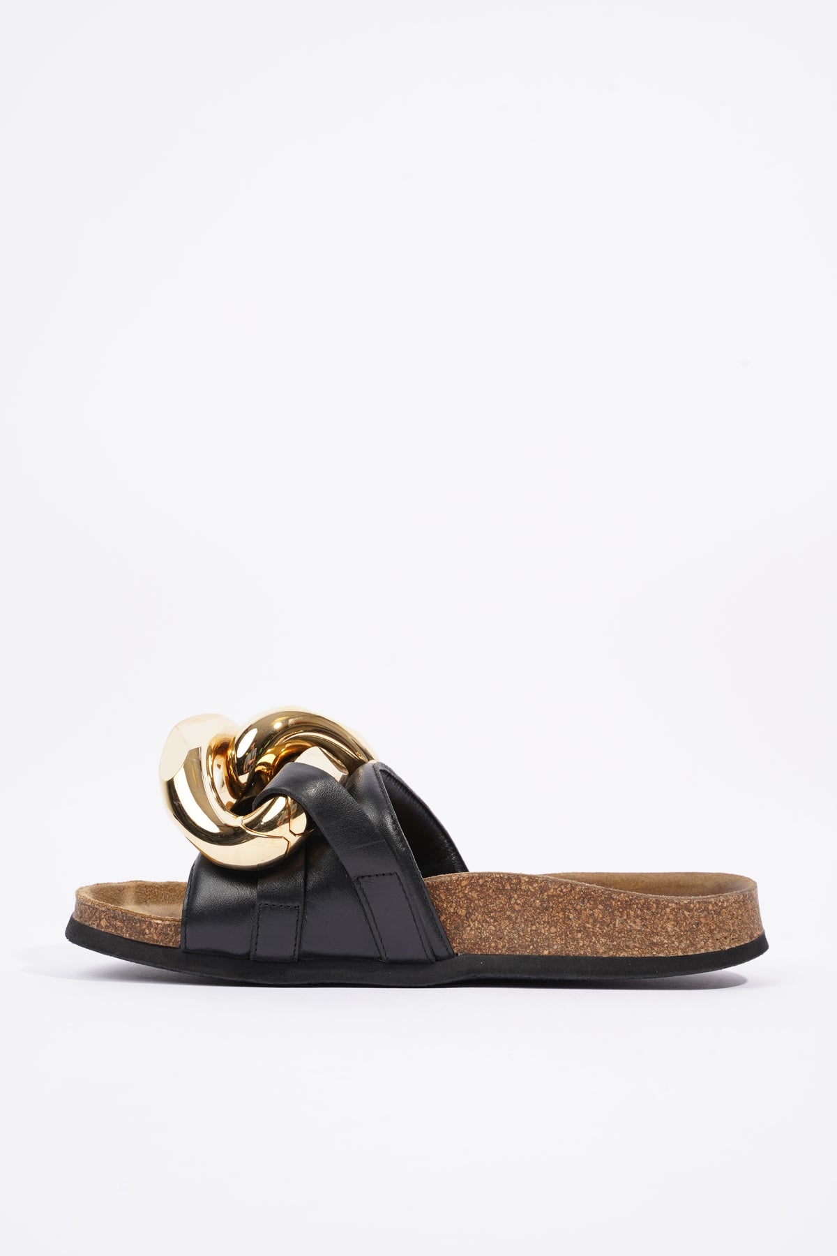 JW Anderson Womens Chain / Embellished Leather Sandals Black