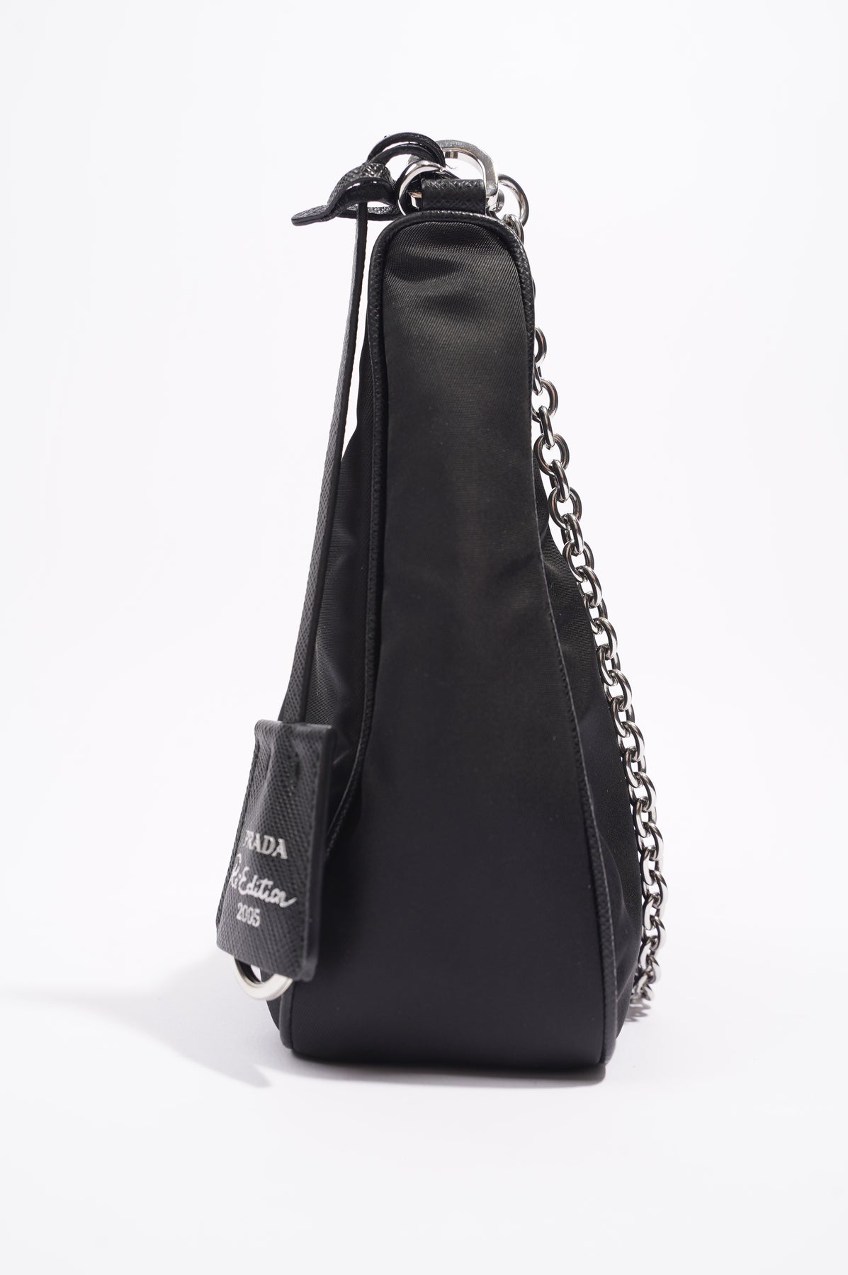 Prada Tessuto Nylon Shoulder Bucket Bag Black