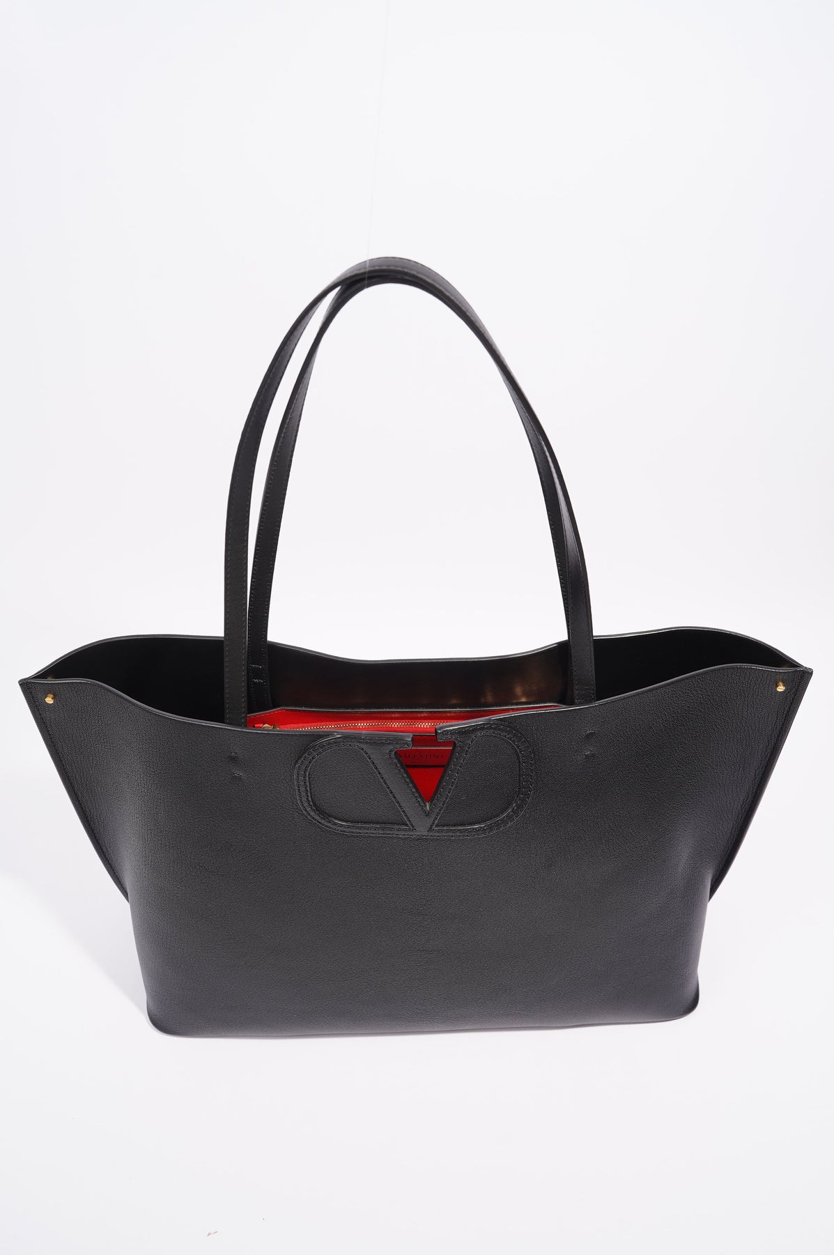 Valentino V Logo Tote Black Leather Large – Luxe Collective