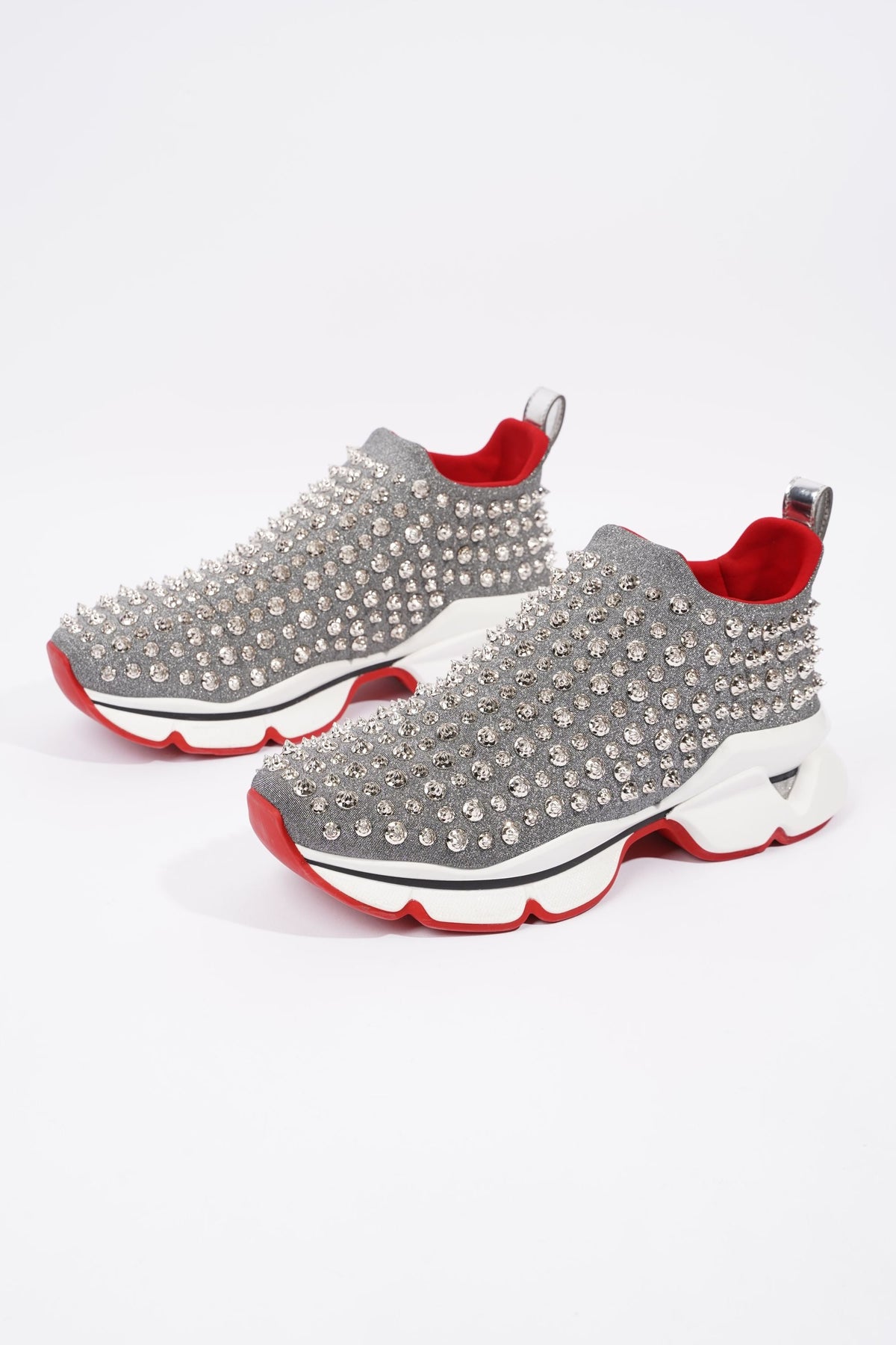 Shop Christian Louboutin Spike Sock Flat Sneakers