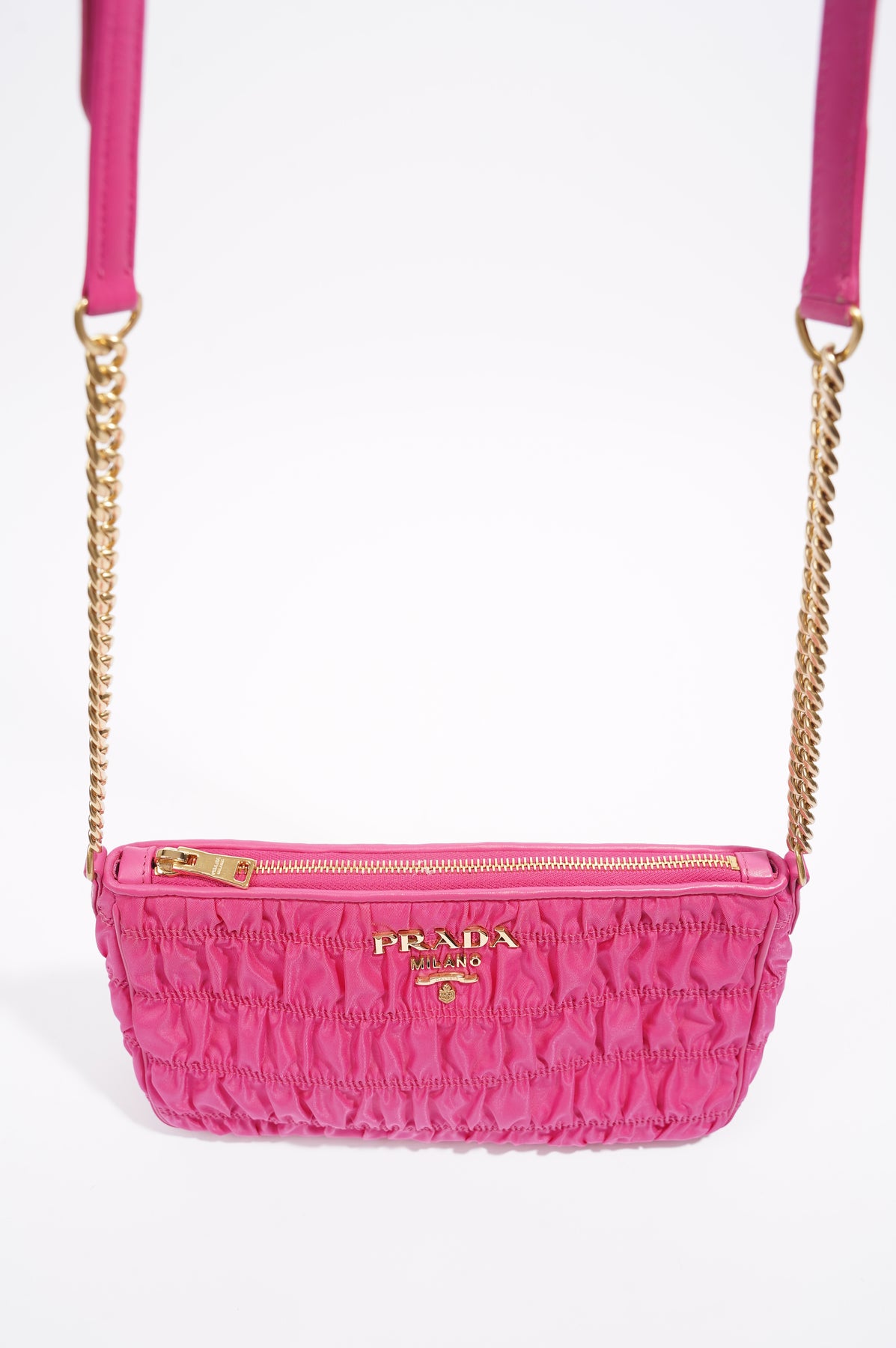 Prada Gaufre Shoulder Bag Pink Nylon Luxe Collective