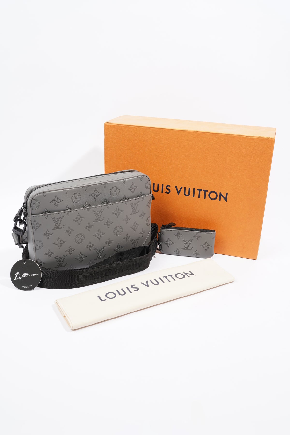 Louis Vuitton Duo Messenger Bag Monogram Shadow Leather Blue 226050308