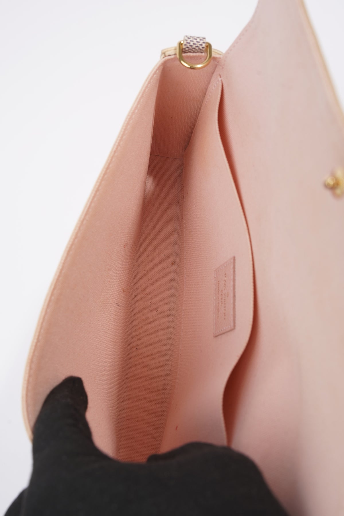 Louis Vuitton Pink Leather And Damier Azur Canvas Felicie Pochette
