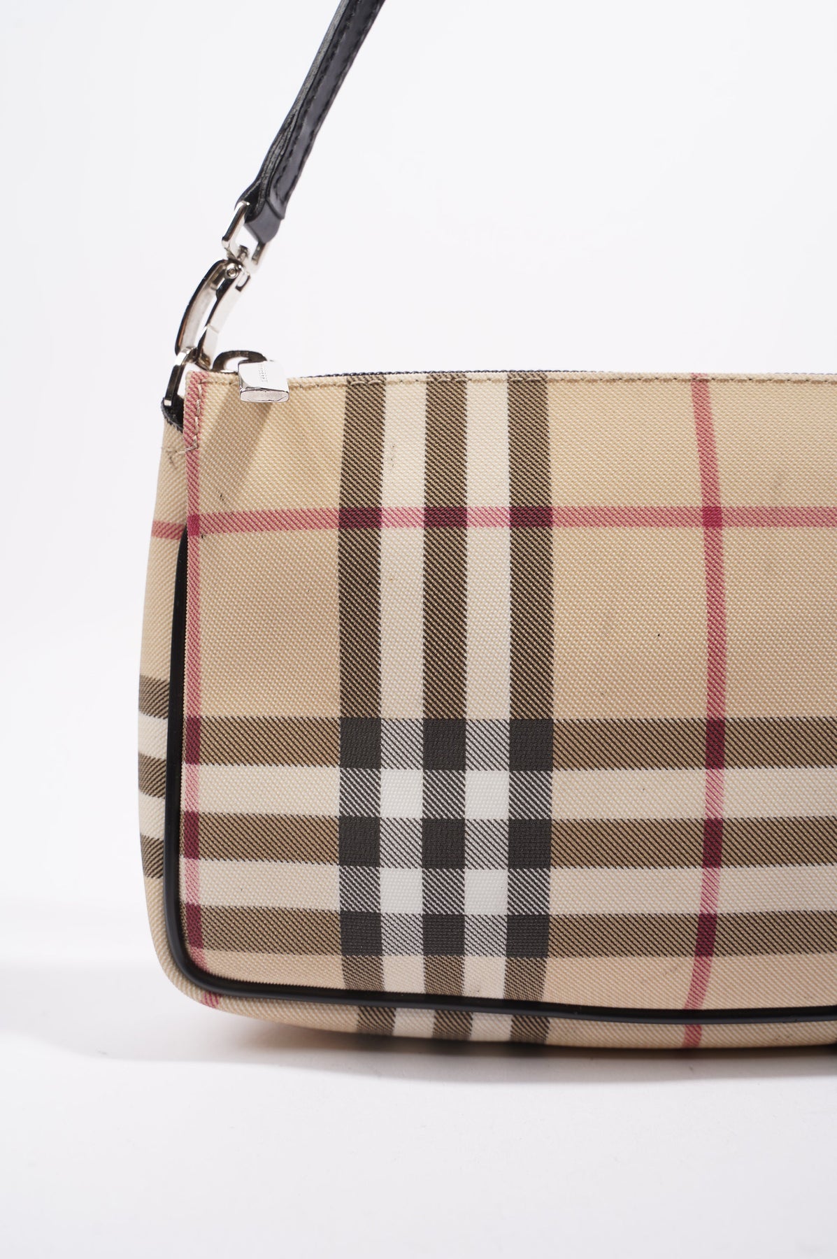Womens Vintage Burberry bag beige nova check handbag pouchette pochette  purse