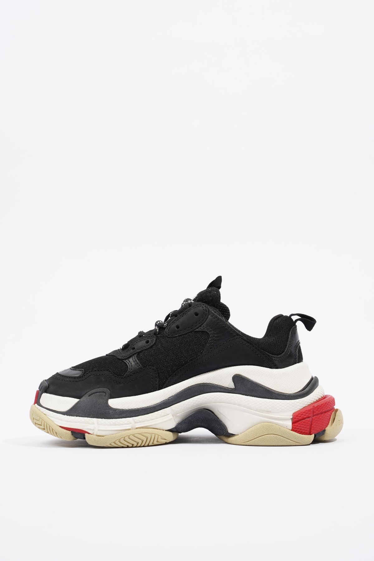 Balenciaga Triple S Women's Black And Red Sneakers New