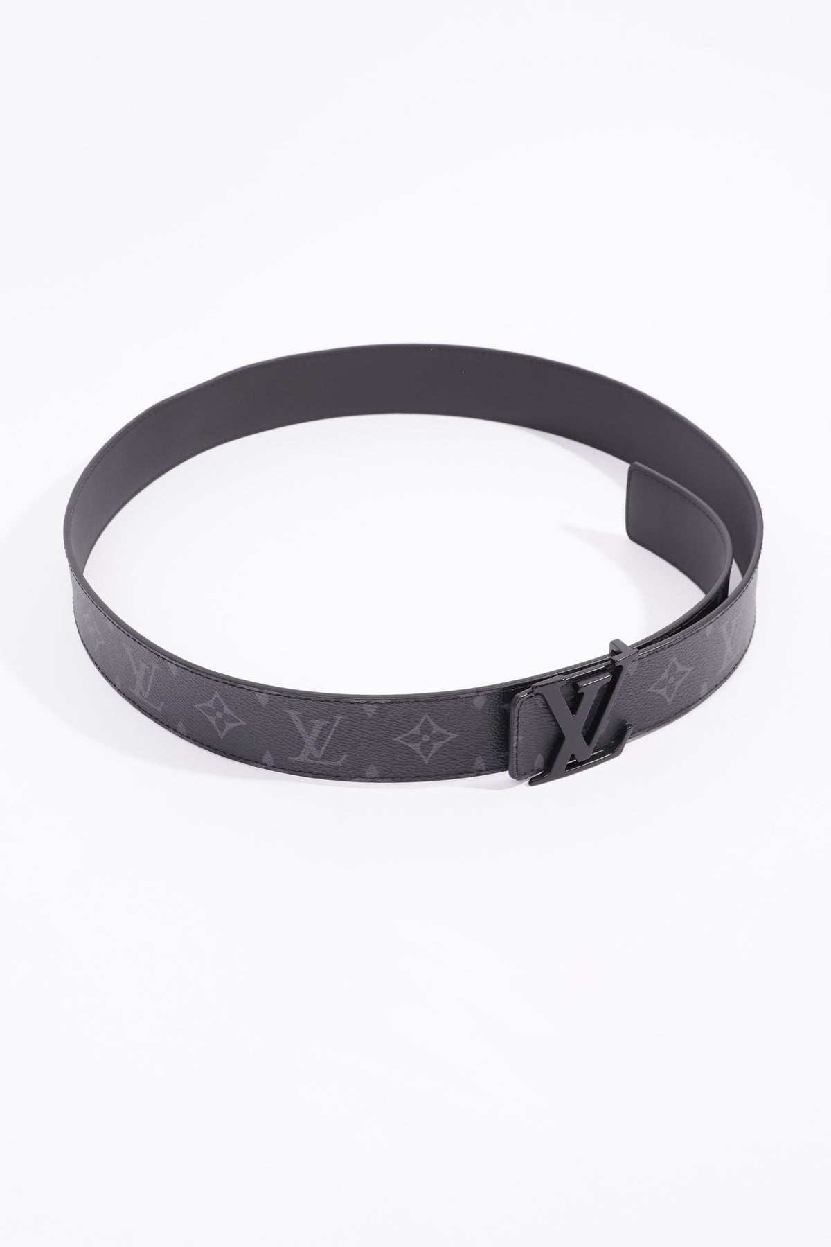 Louis Vuitton Black Leather Initiales Slim Buckle Belt 75CM Louis Vuitton