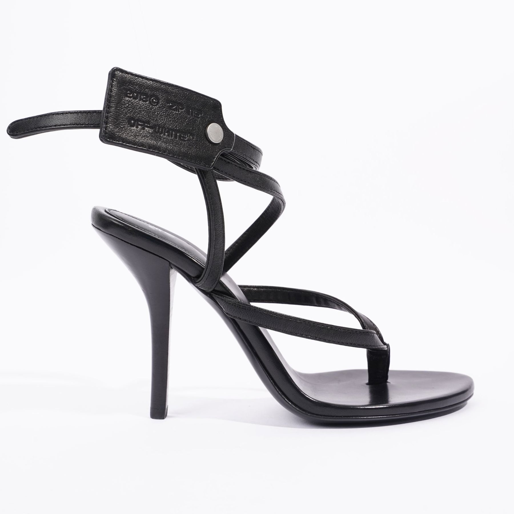 Off-White Black Zip-Tie Heeled Sandals Off-White