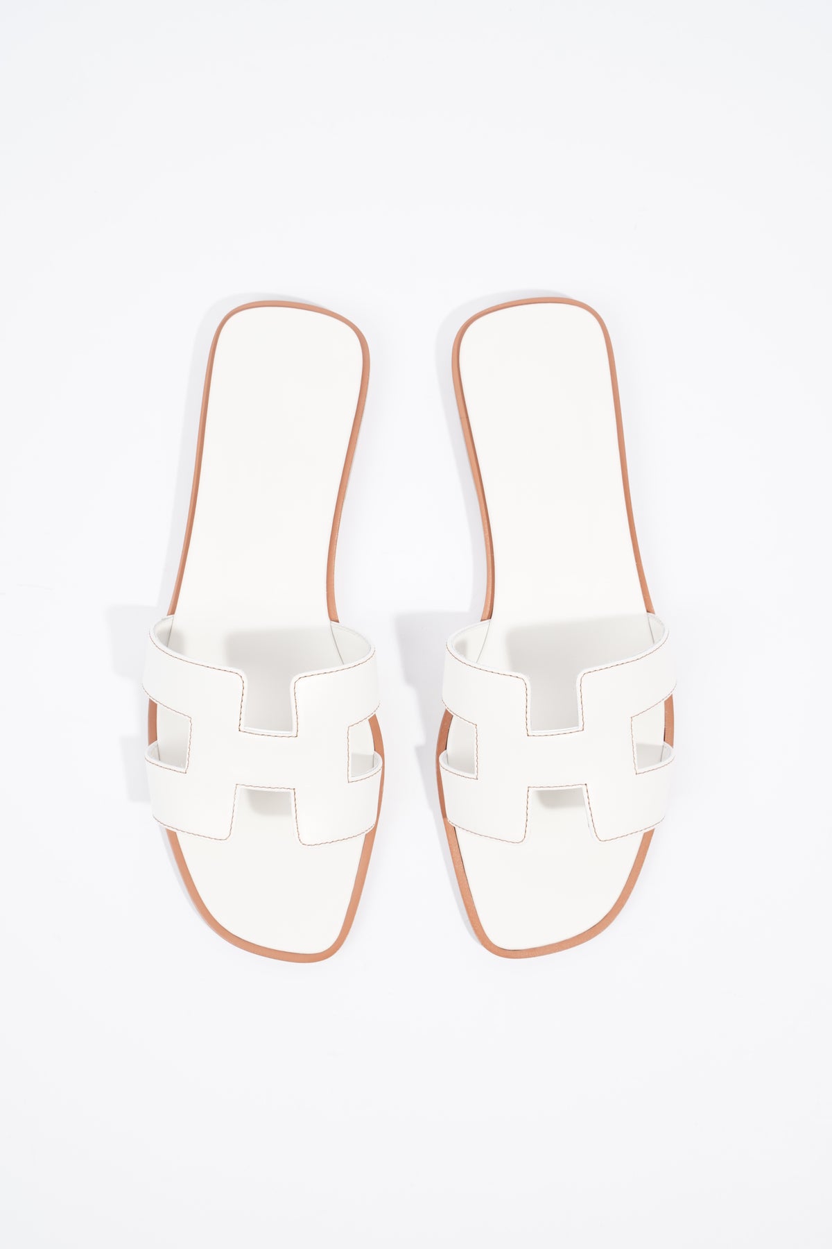 Hermes Womens Oran Sandal White EU 38 UK 5 Luxe Collective