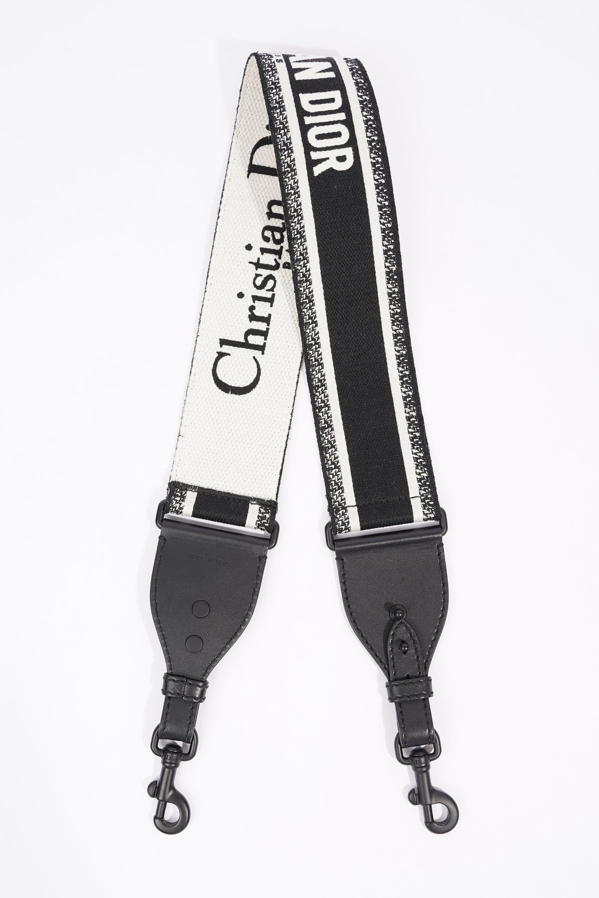 Christian Dior Ultramatte Bag Strap Black / White Canvas – Luxe