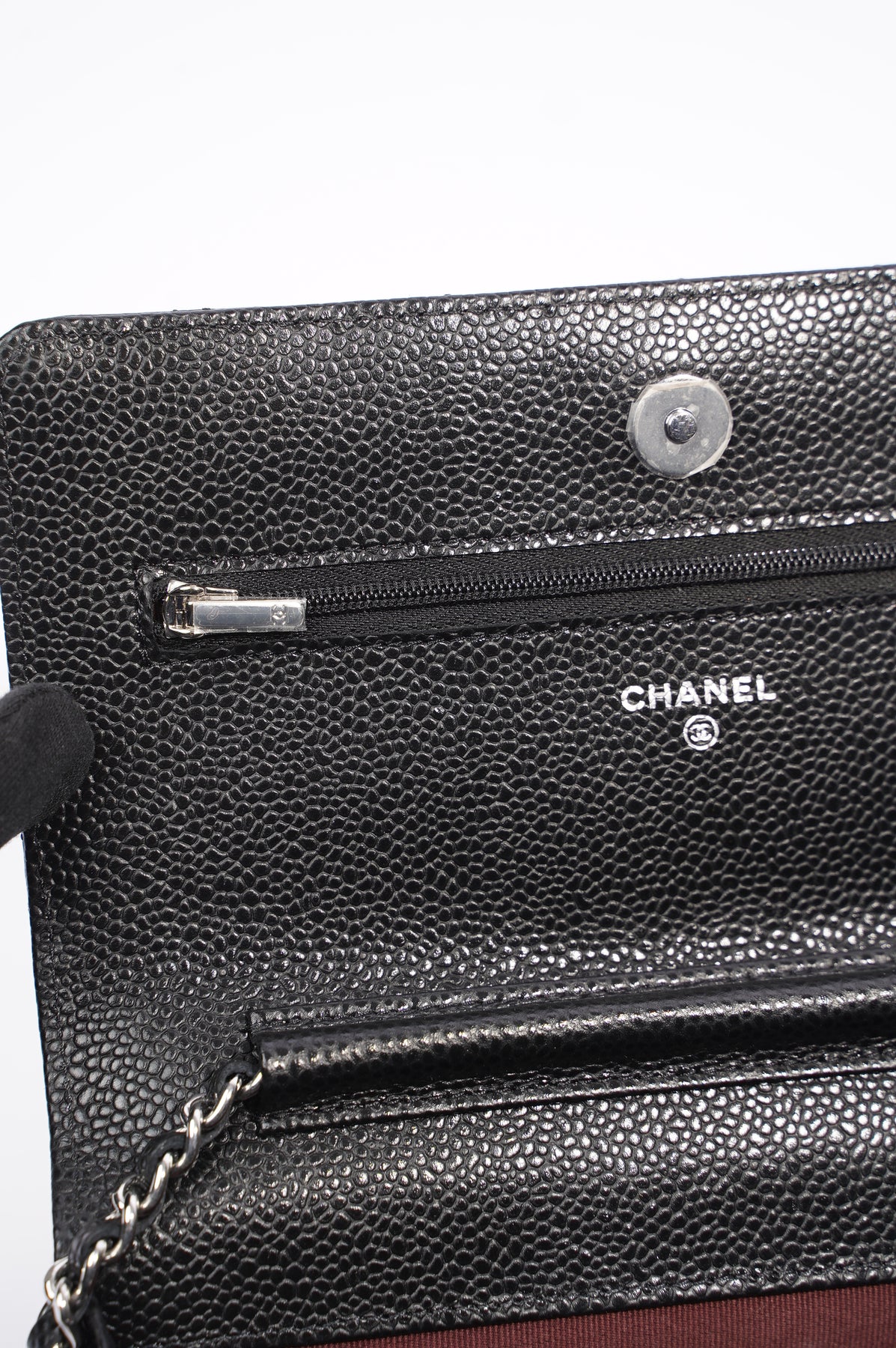 Chanel Timeless Wallet on Chain, Black Caviar, Preowned in Box WA001