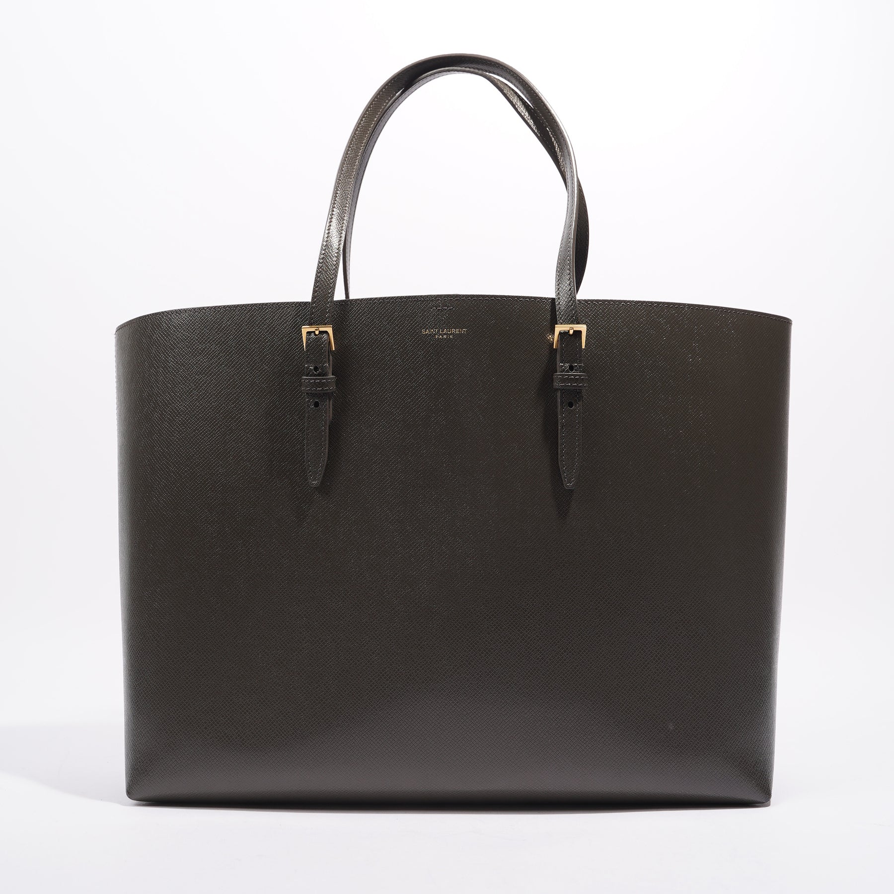 Shopping Large Leather Tote in Black - Saint Laurent