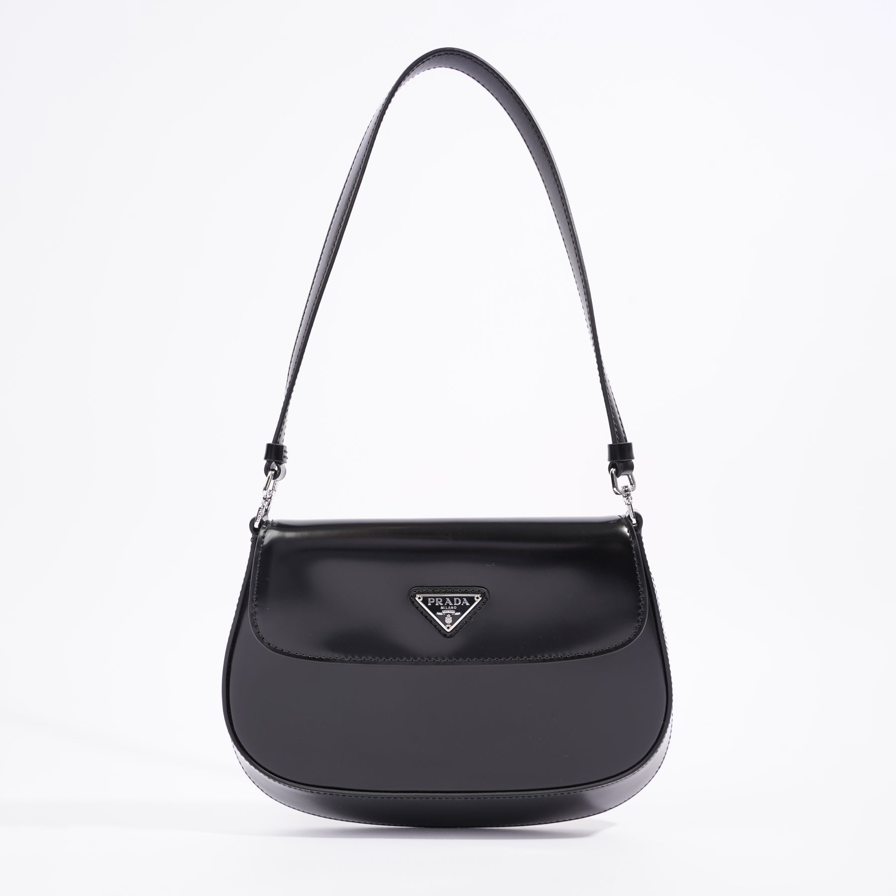 Prada - Women's Cleo Brushed Leather Mini Bag - (Black)