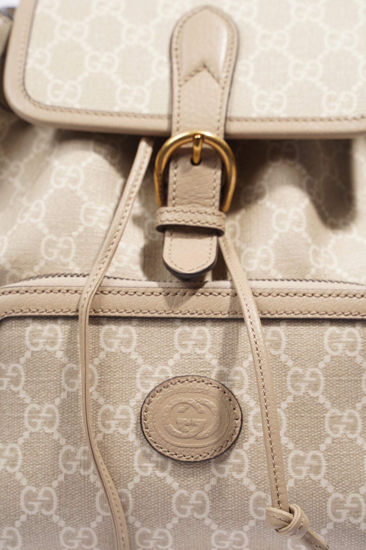Interlocking G logo leather backpack, Gucci Kids