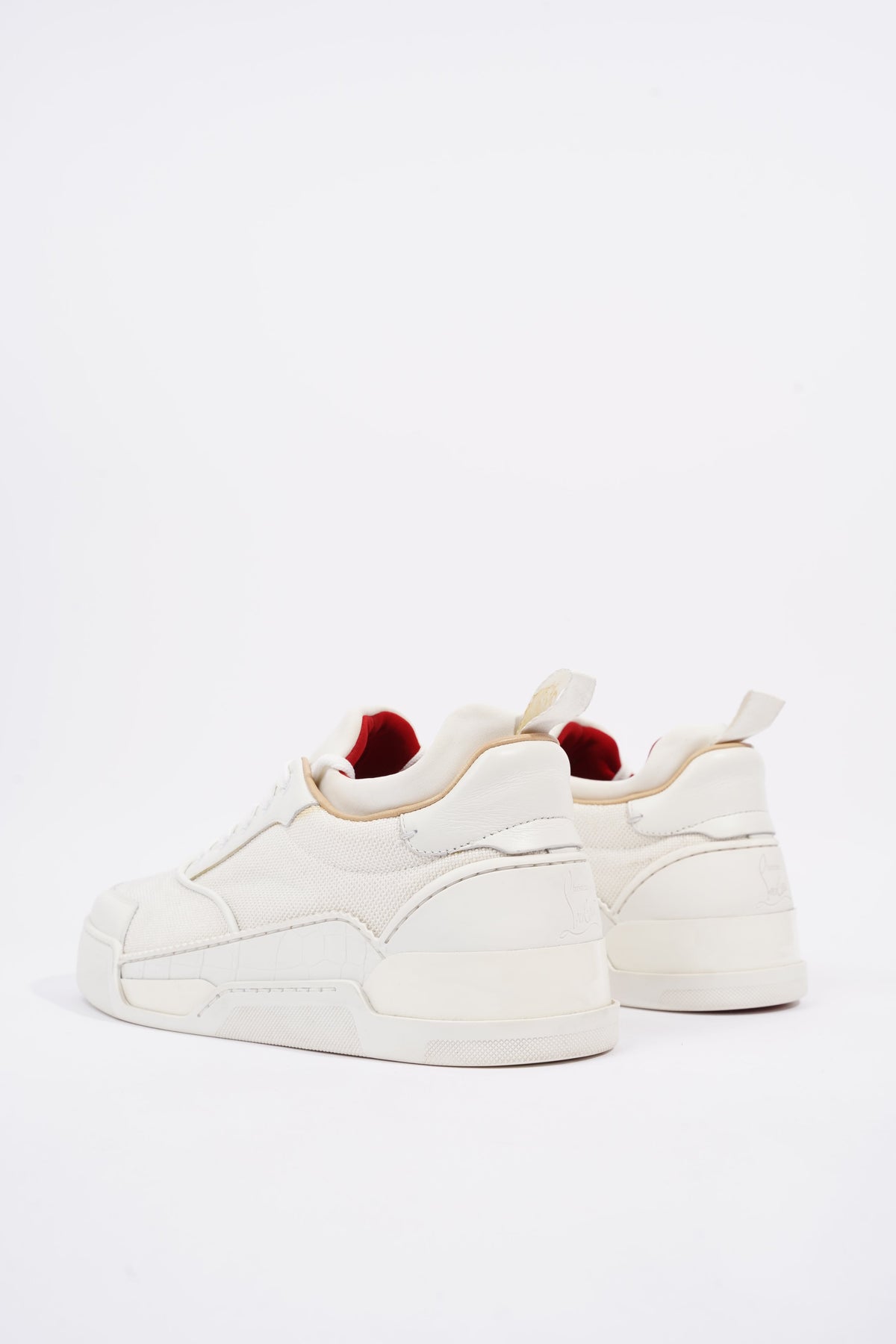 Pre-owned Christian Louboutin Aurelien Leather Low Trainers In White