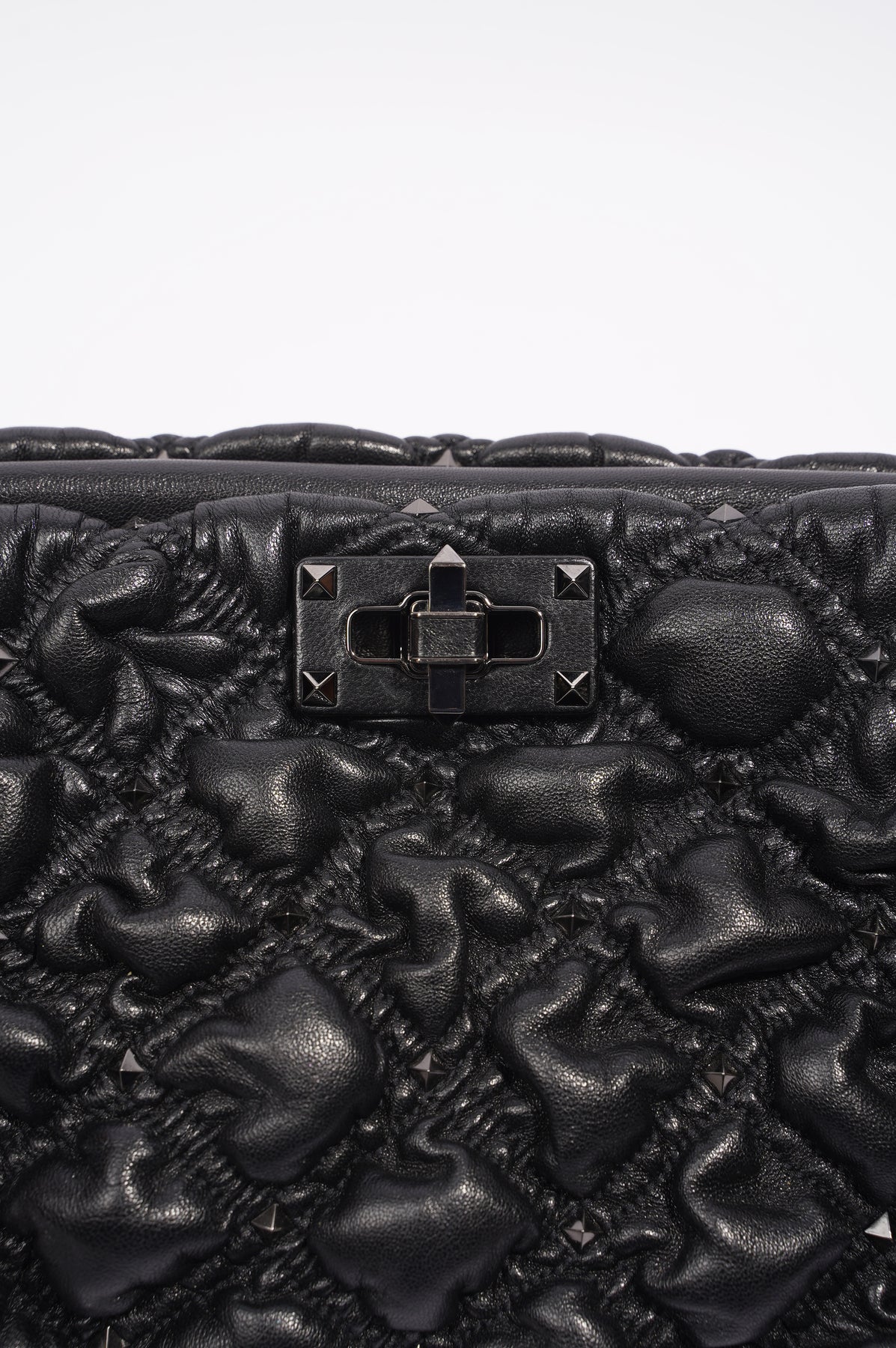 Valentino Spike Me Clutch Black Large Luxe Collective