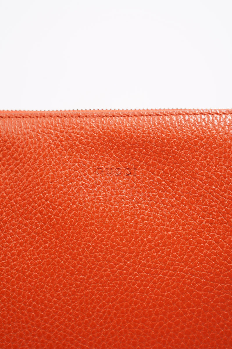 Gucci Clutch Bag Bamboo Burnt Orange Leather – Luxe Collective