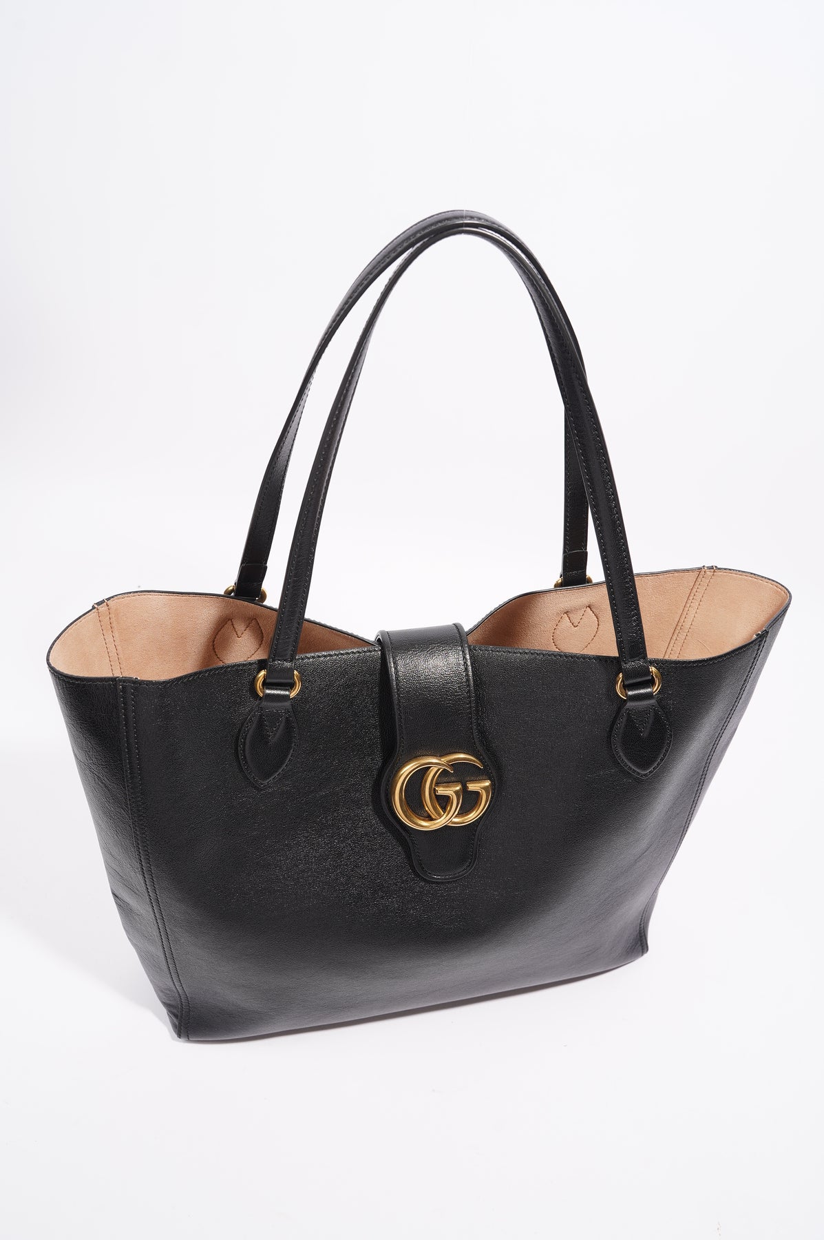 Gucci Leather Dahlia Tote Bag in Black