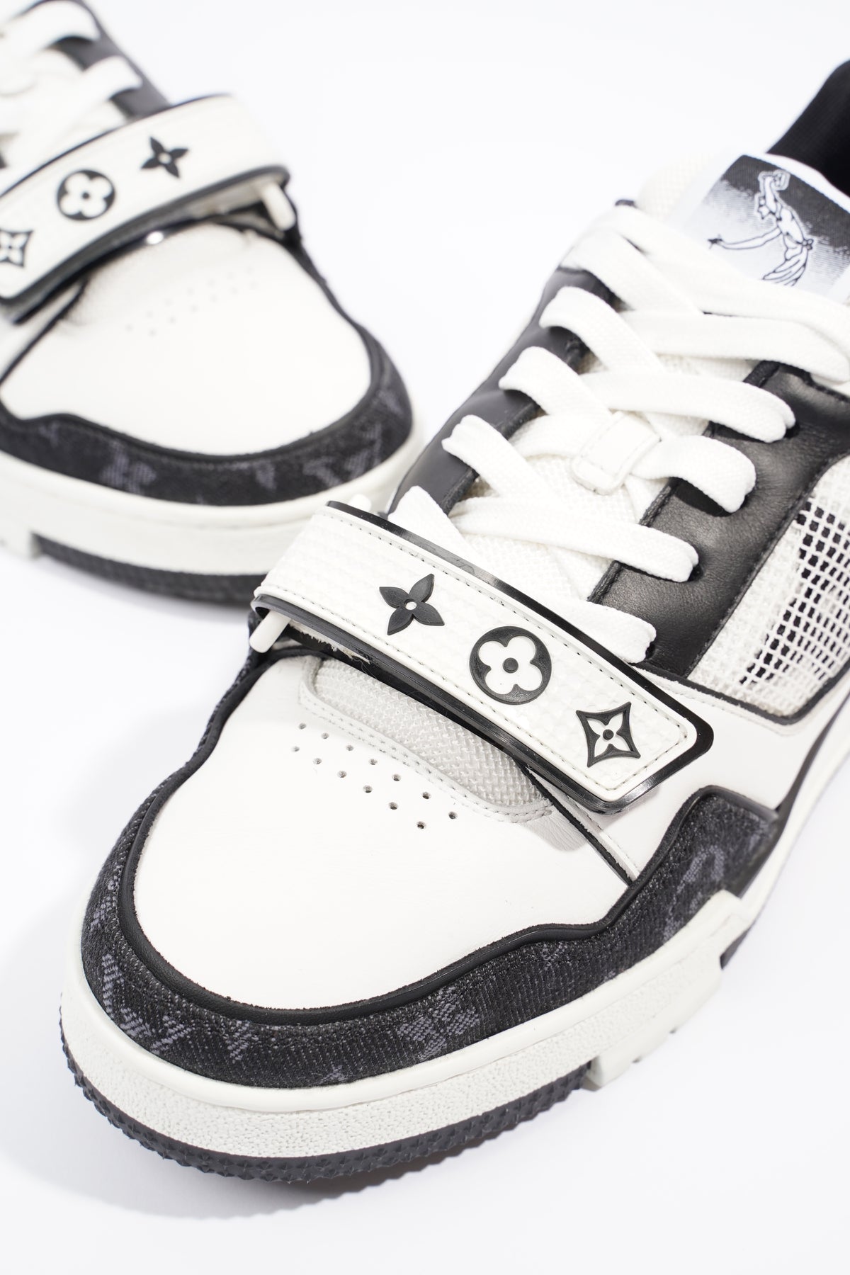 Louis Vuitton LV Trainer Velcro Strap Denim Black White Sneakers