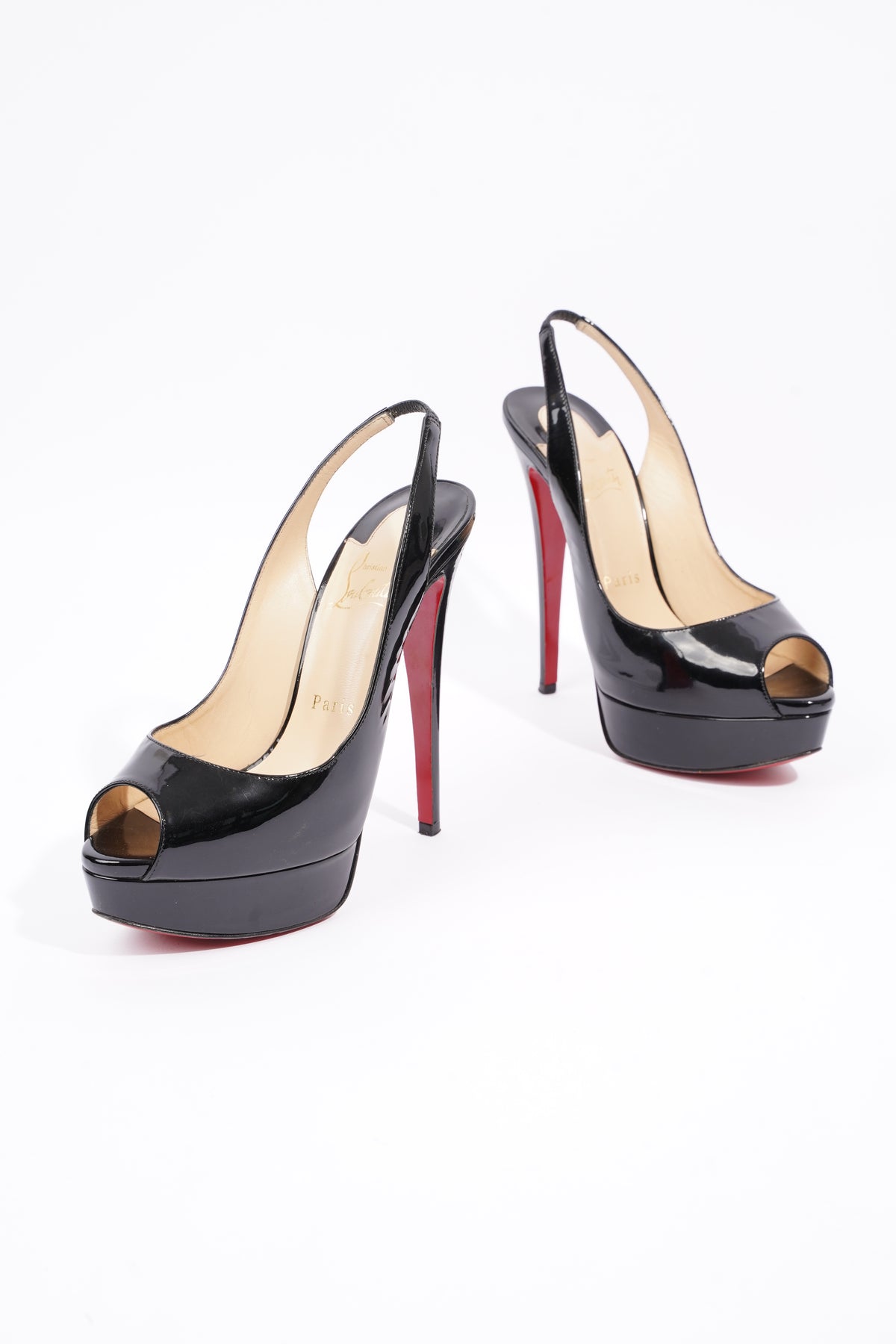 Louboutin lady peep on sale slingback