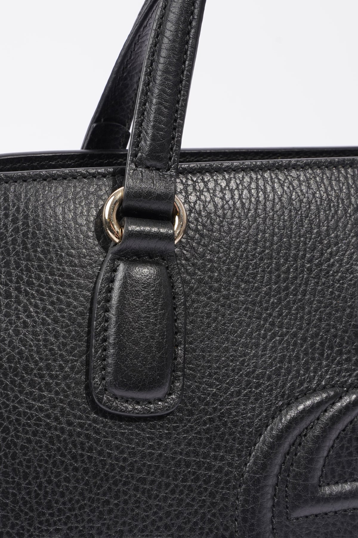 Gucci Pebbled Calfskin Small Soho Top Handle Black Bag