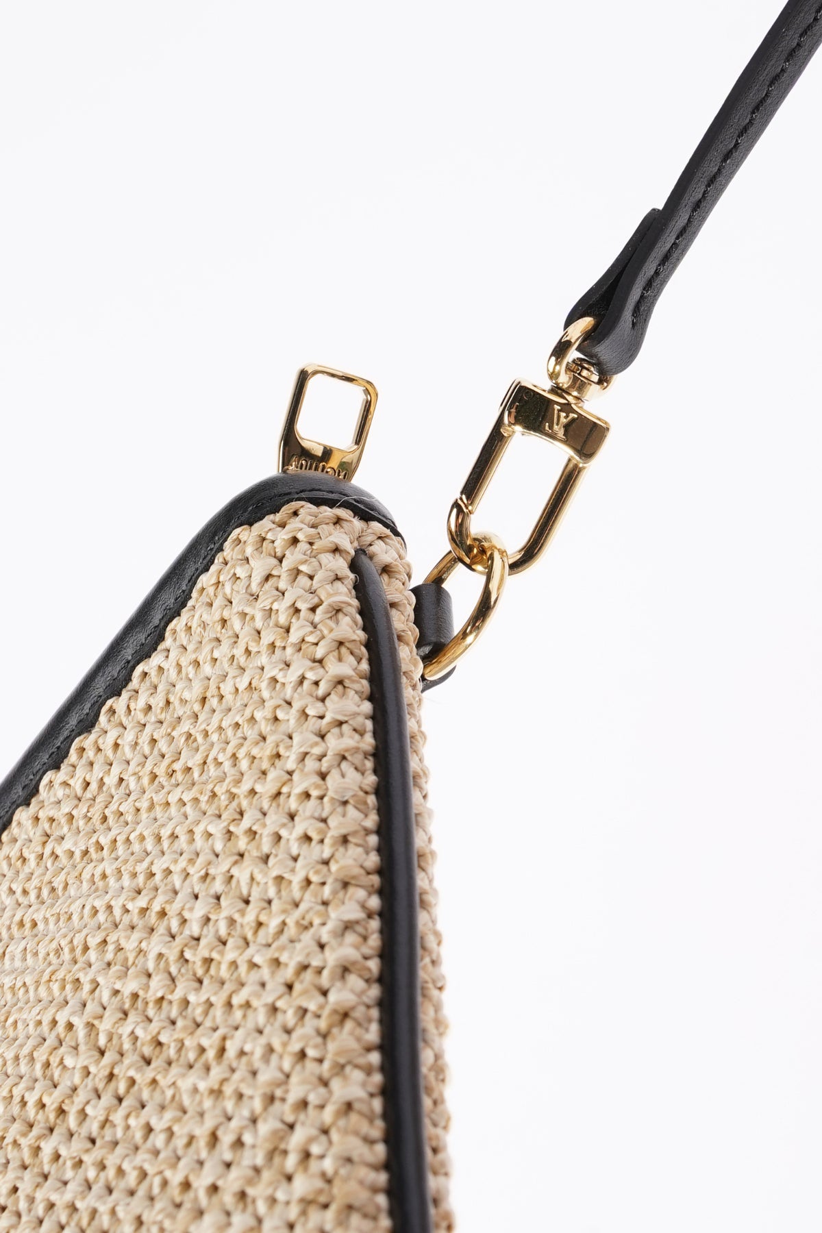 Louis Vuitton Raffia Tote Saint Jacques, Neutral With Black