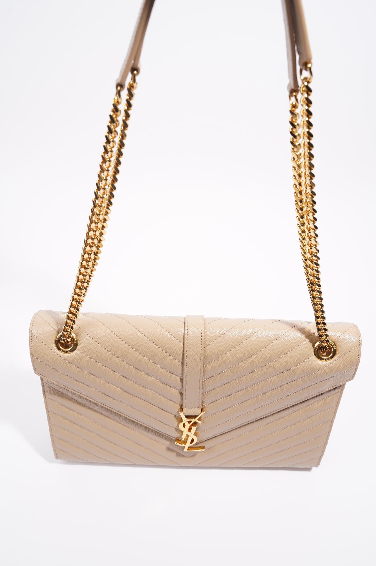 Ysl envelope hot sale bag nude