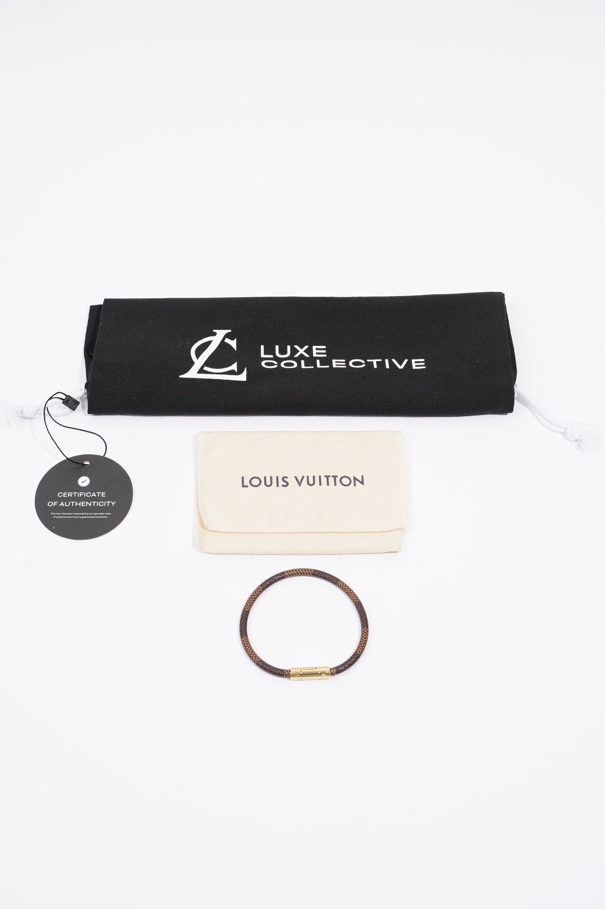 Louis Vuitton Womens Keep it Bracelet Damier Ebene Canvas 22cm – Luxe  Collective