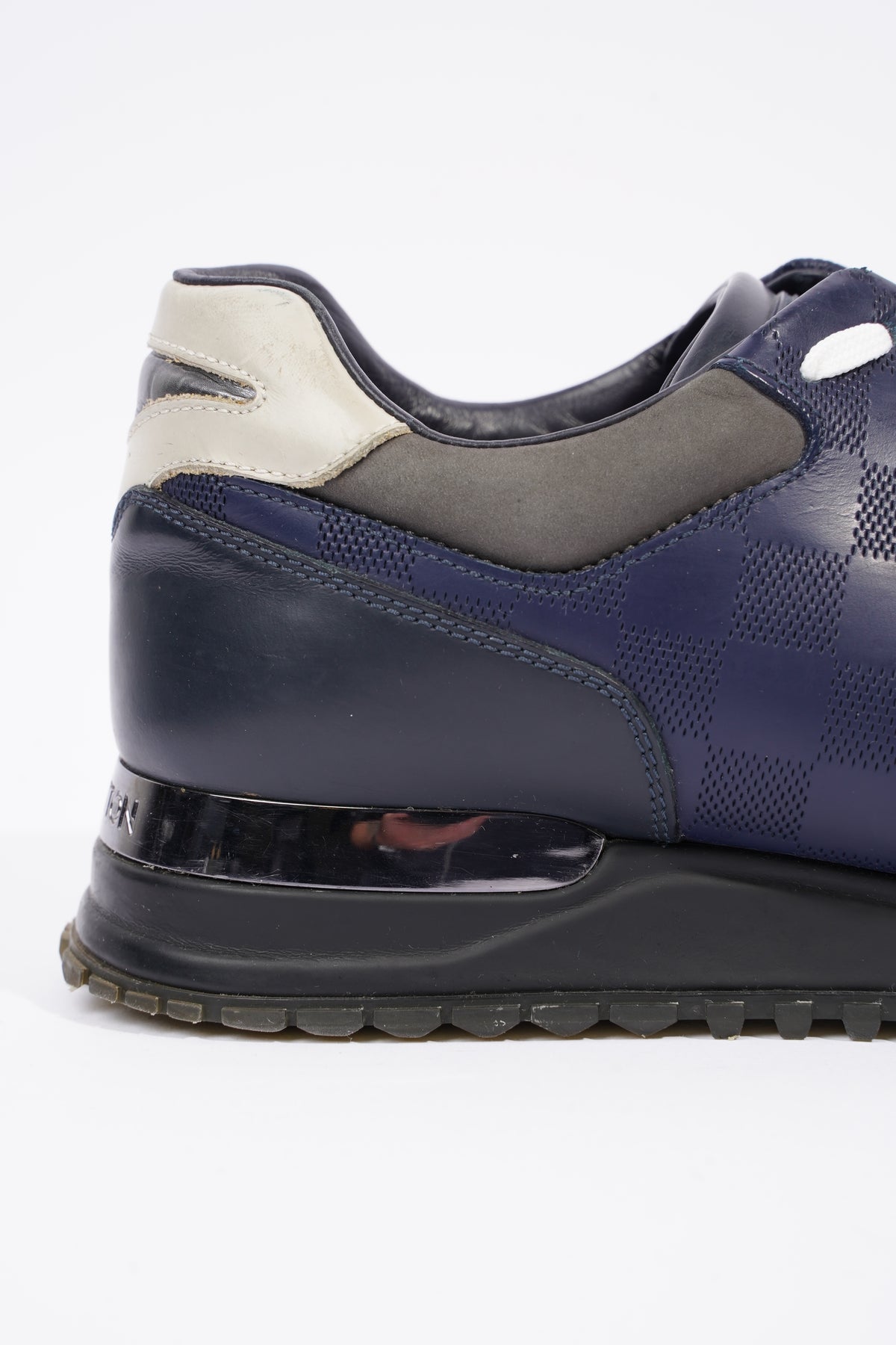 LOUIS VUITTON NAVY Blue Suede Run Away Sneakers Size 38.5 £300.00 -  PicClick UK
