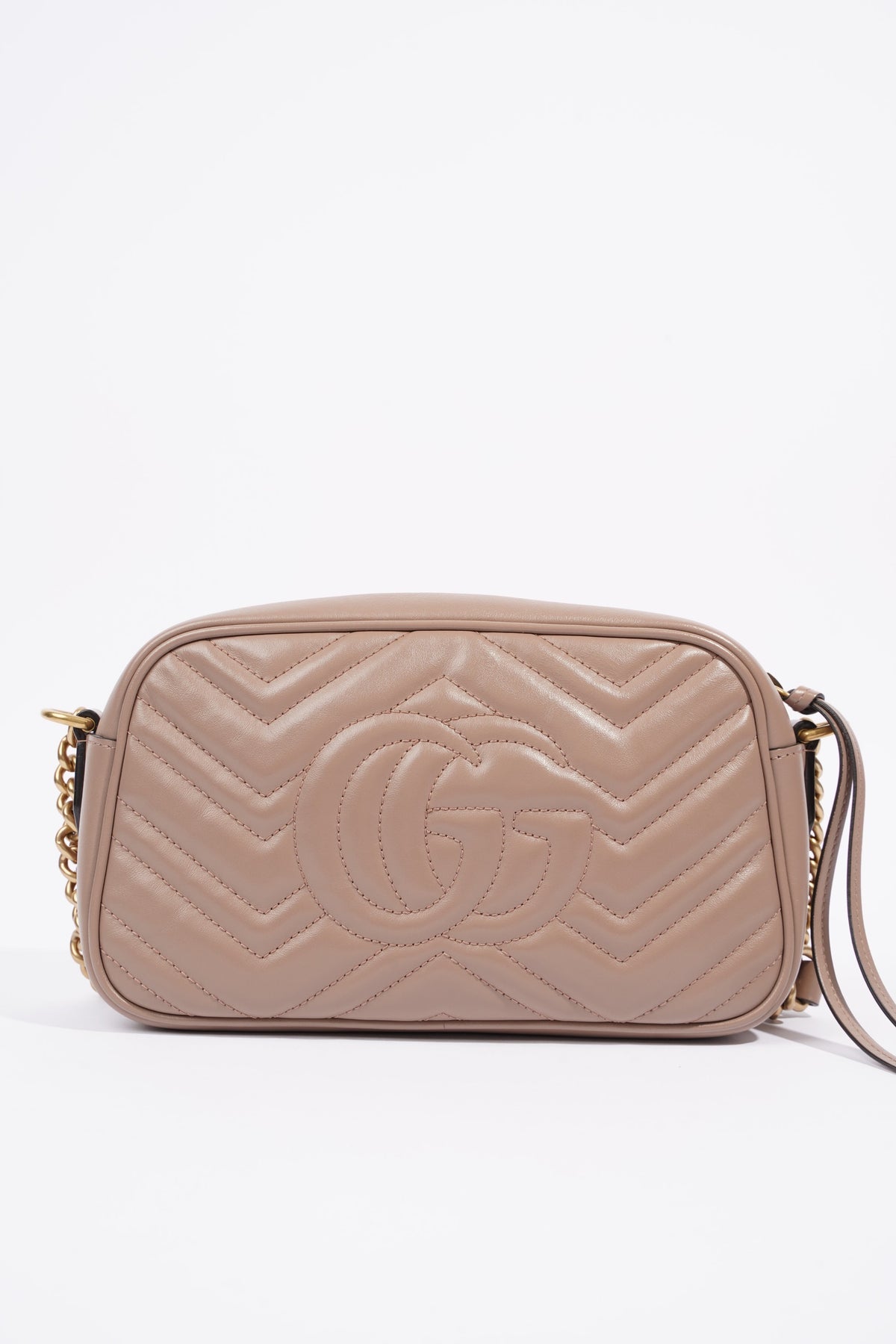 Gucci Womens Marmont Zip Bag Mauve Leather Small Luxe Collective