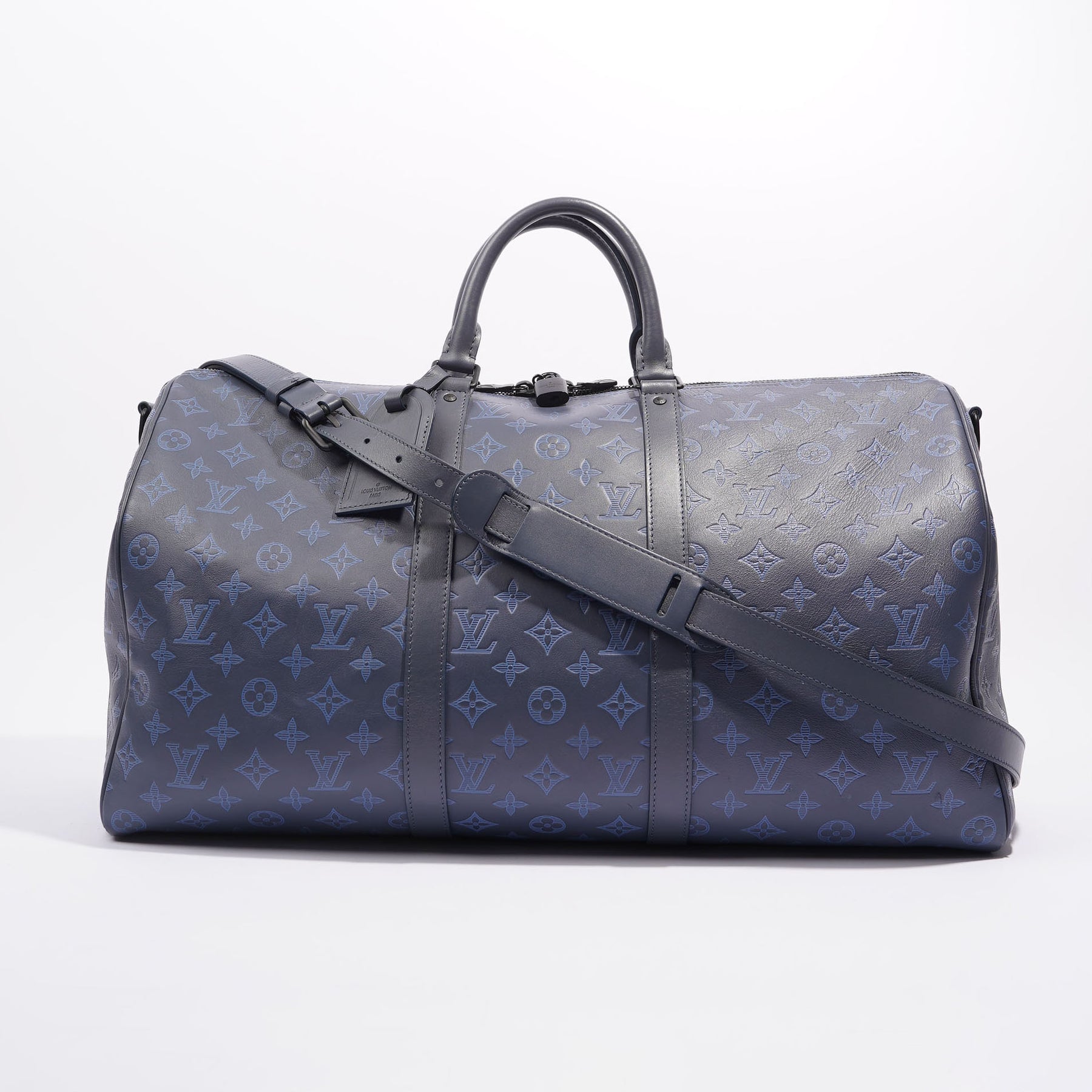 Louis Vuitton Mens Keepall 50 Shadow Blue Leather – Luxe Collective