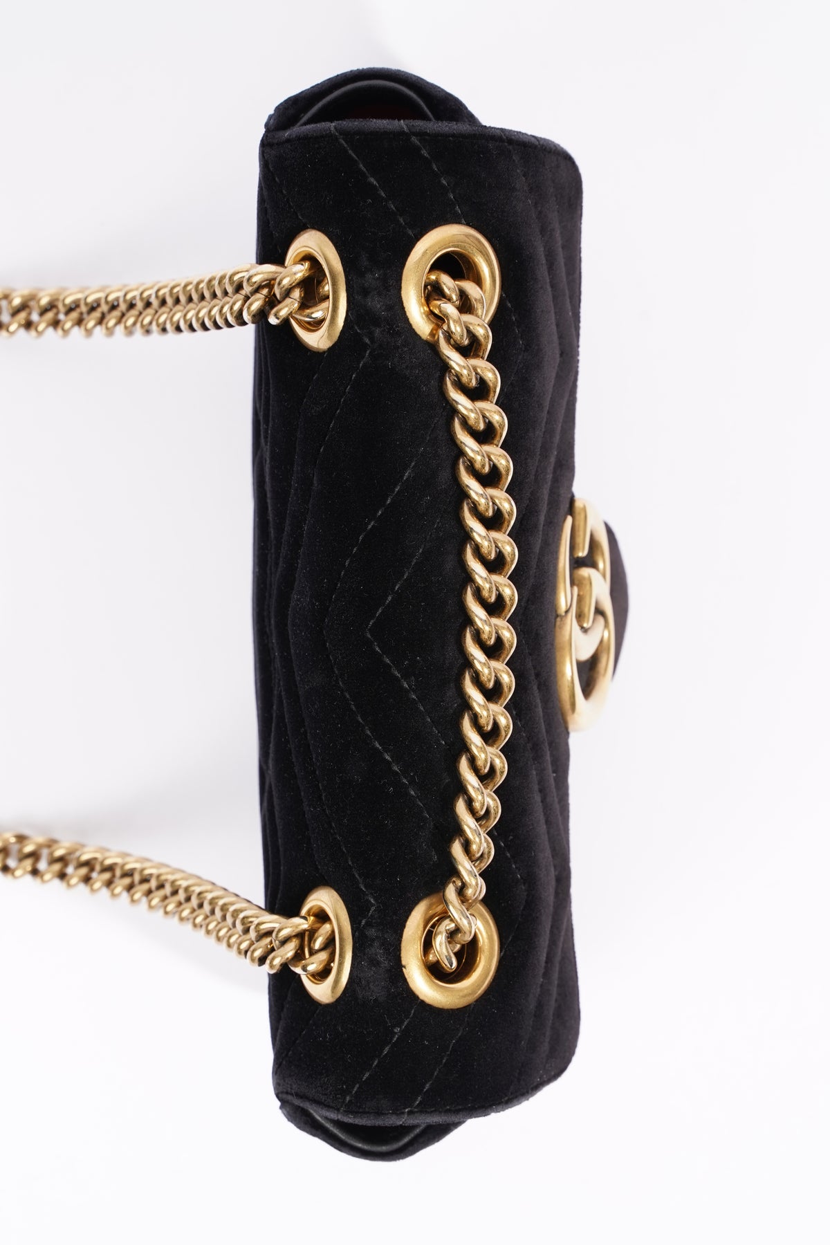 GUCCI Marmont Velvet Flap Bag - Black