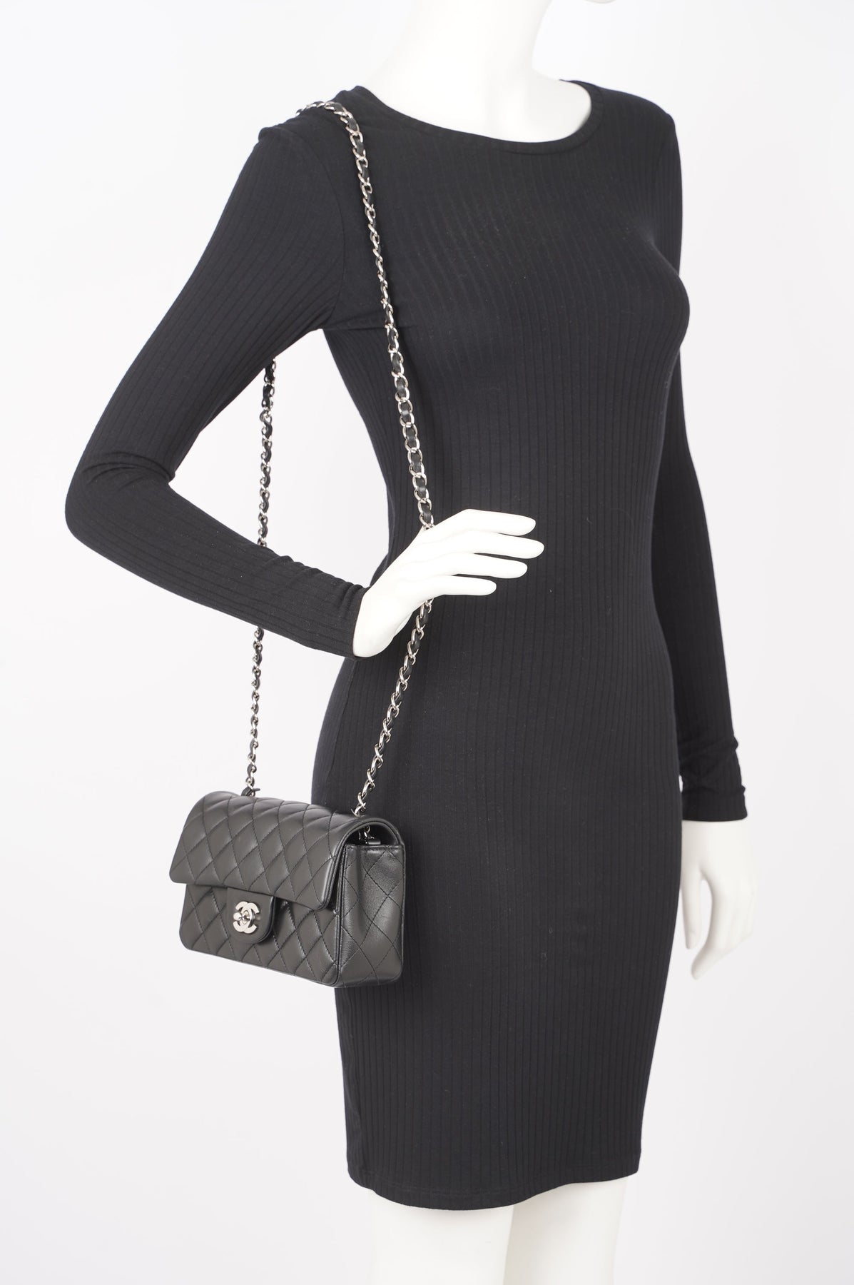 Chanel Womens Lambskin Rectangular Single Flap Black Small – Luxe