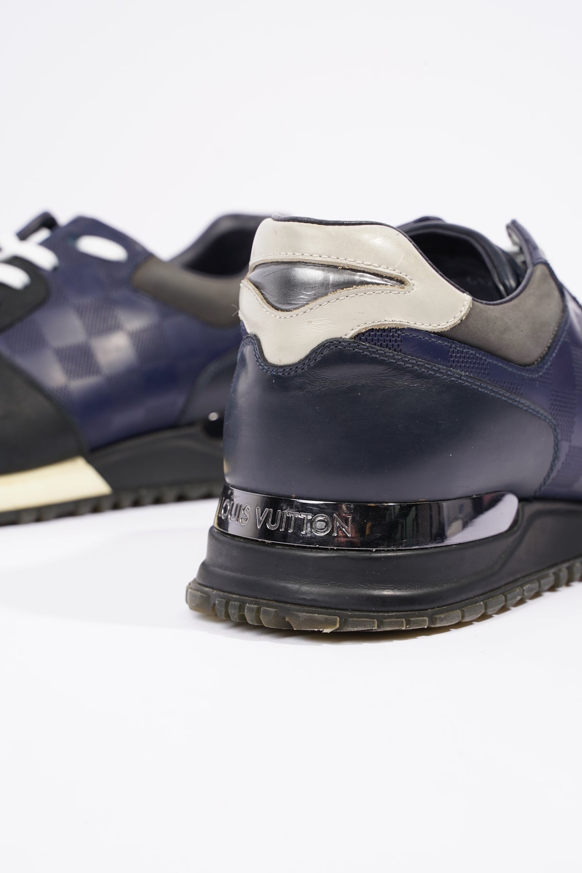 Louis Vuitton Men's Blue Suede Leather Damier Run Away Sneaker – Luxuria &  Co.