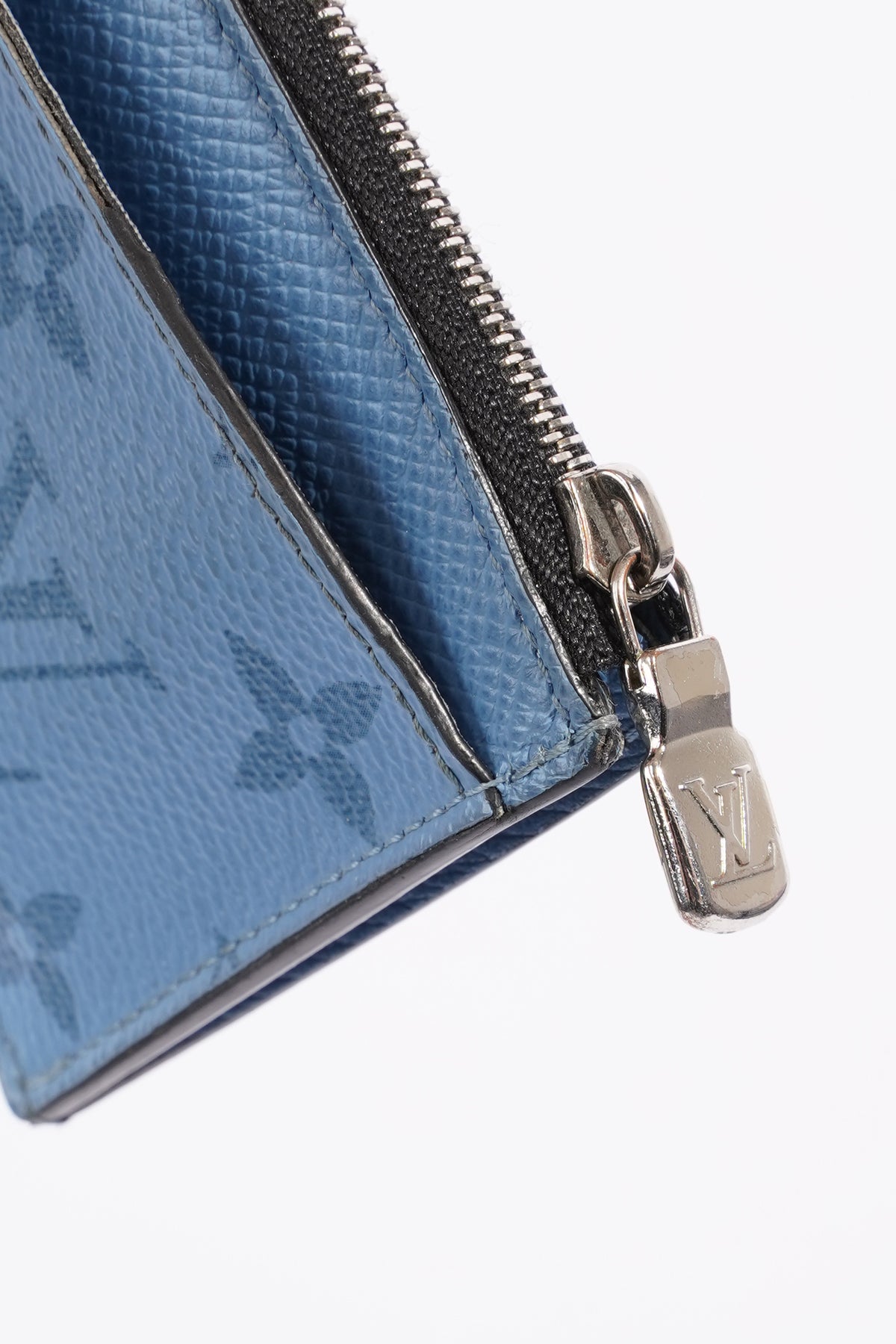 Louis Vuitton Blue Lagoon Monogram Taigarama Coin Card Holder