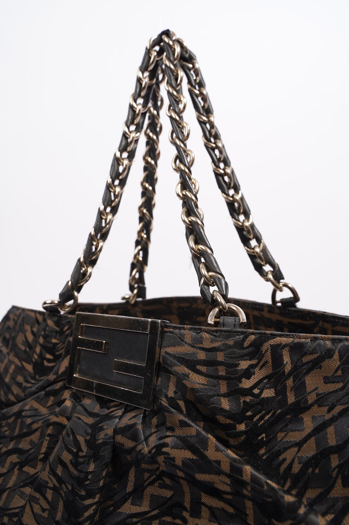 Fendi Mia Zucca Print Canvas Shoulder Bag