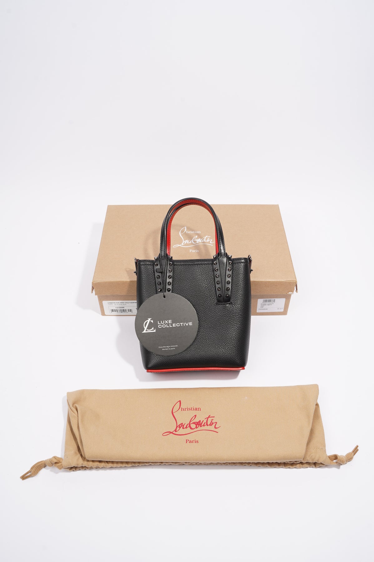 Christian Louboutin, Cabata mini black leather tote bag