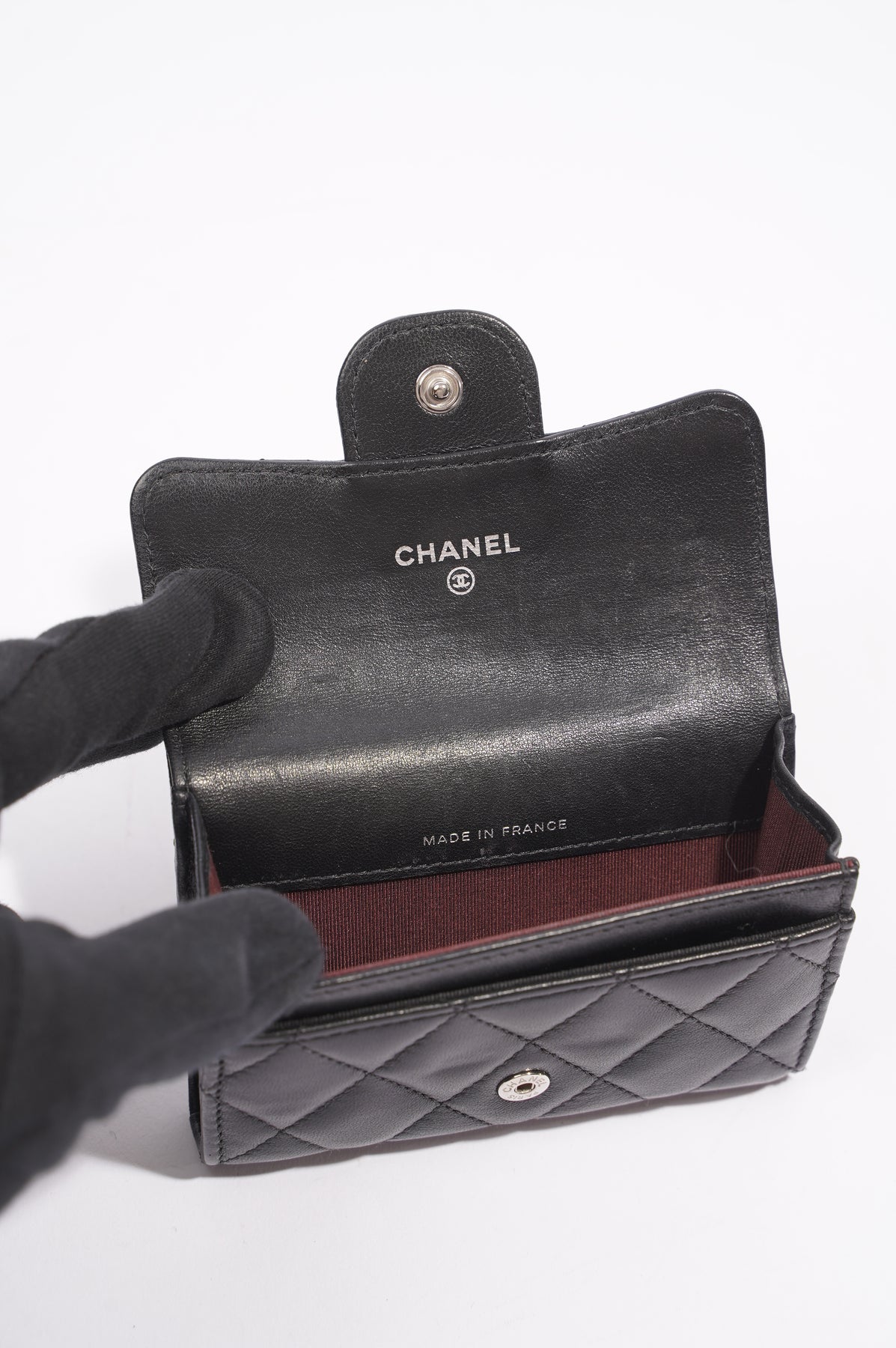 Chanel 22B Mini Book Card Holder Lambskin Black LGHW (Microchip)