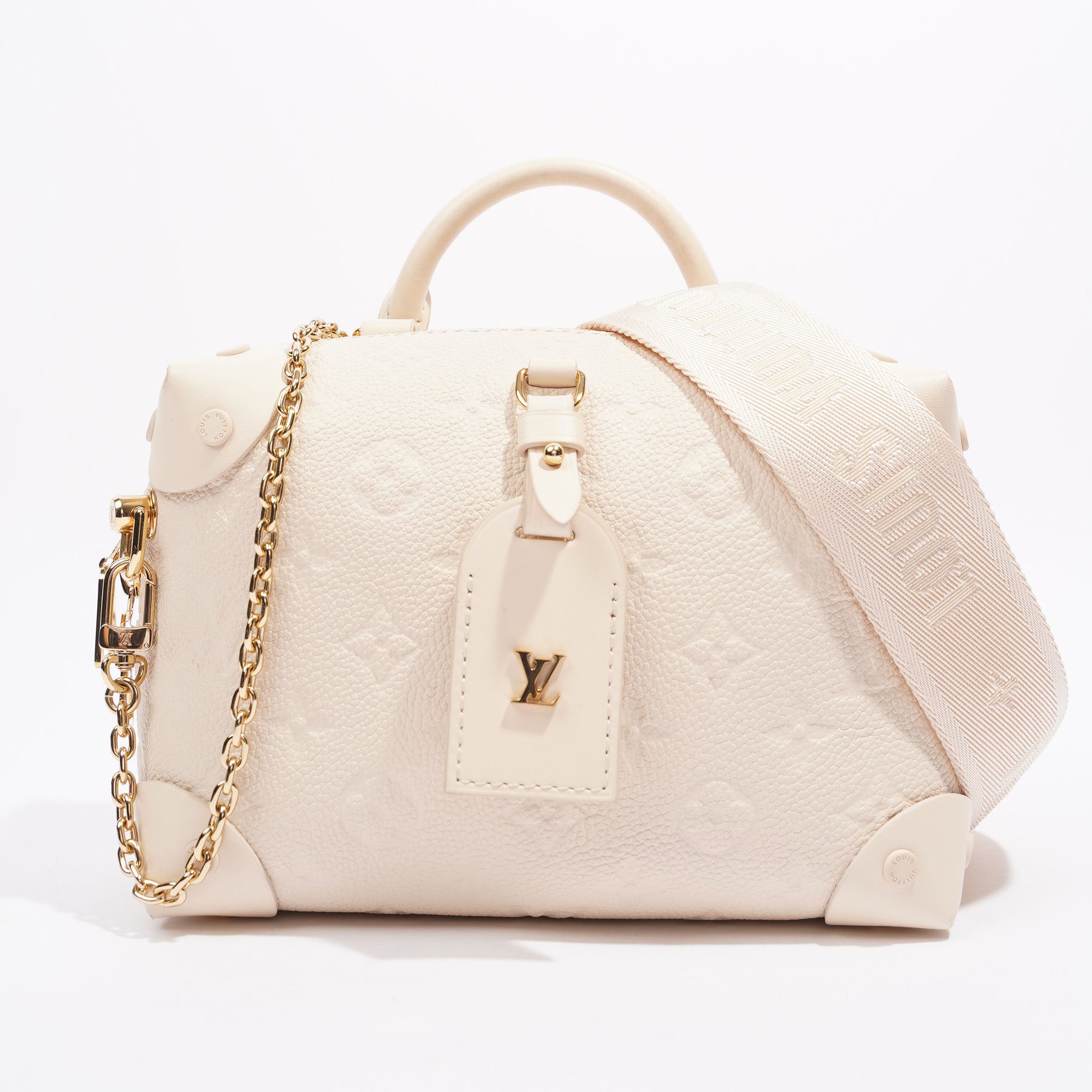 Louis Vuitton Cream Monogram Empreinte Petite Malle Souple Bag