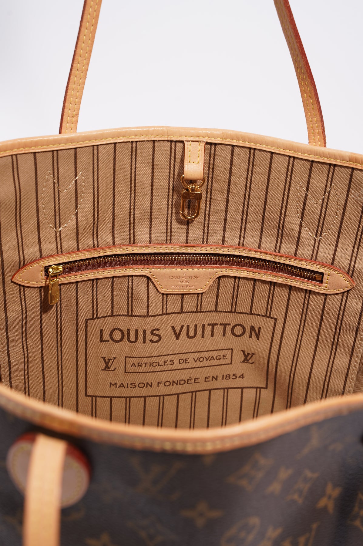 Louis Vuitton Monogram Articles de Voyage Neverfull Bag MM Pink Brown