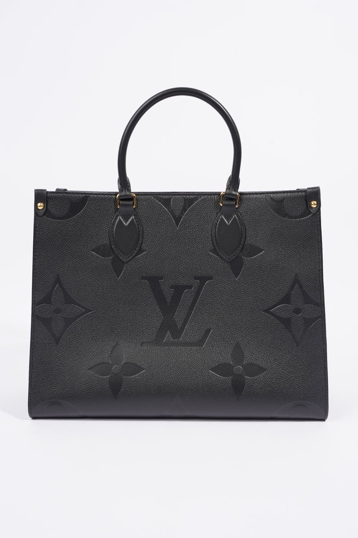 New in Box Louis Vuitton Black Logo On the Go GM Tote Bag at