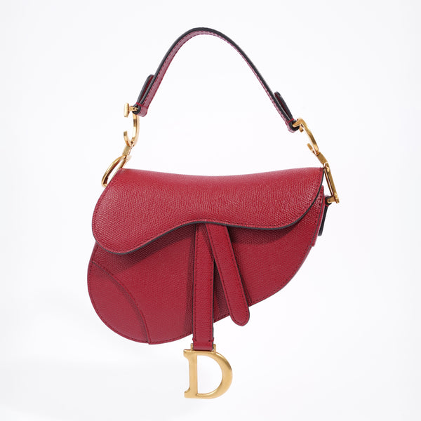 Christian Dior Saddle Bag Red Leather Mini – Luxe Collective