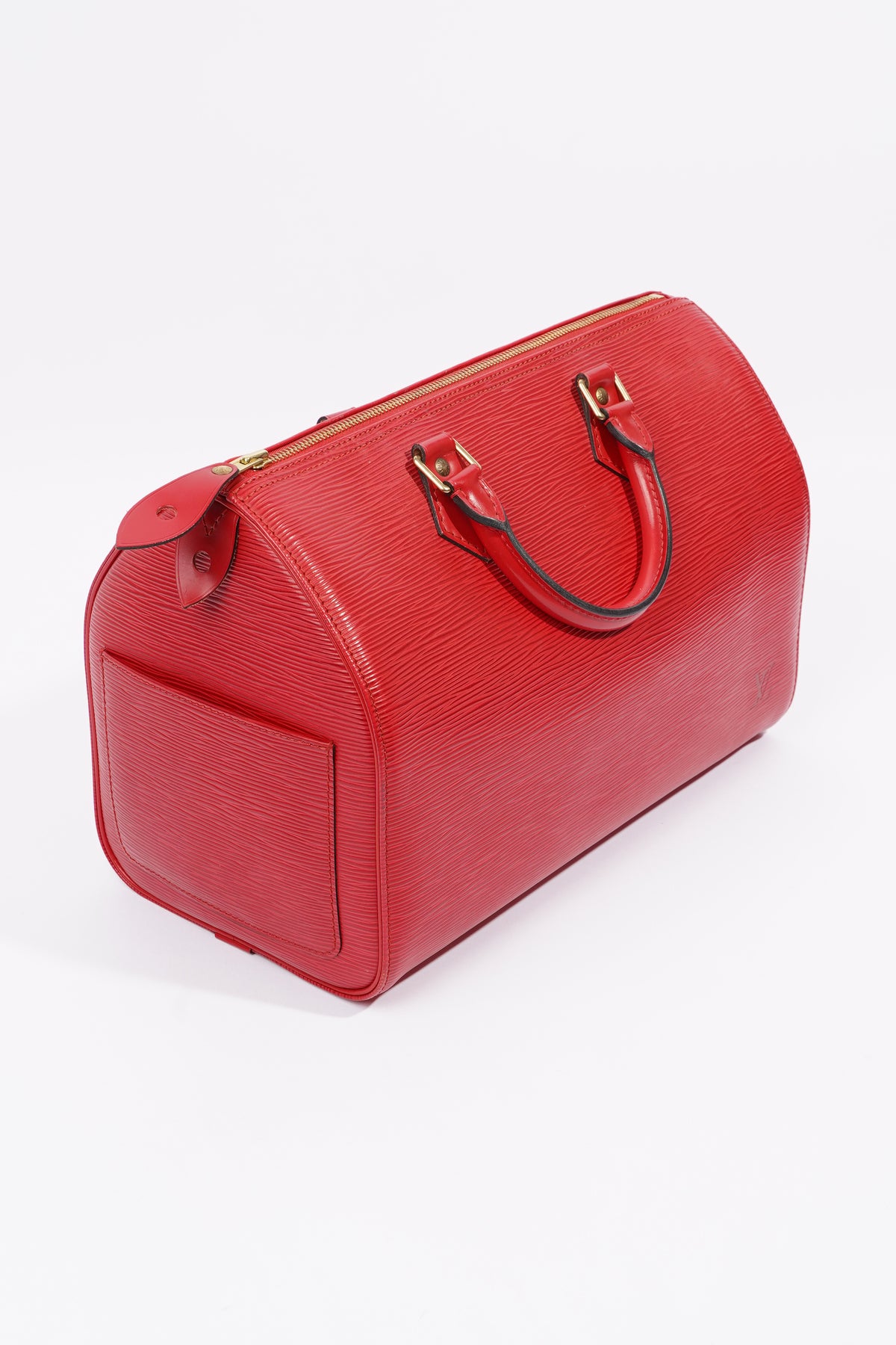 Louis Vuitton Speedy 35 Red Epi Leather Satchel 