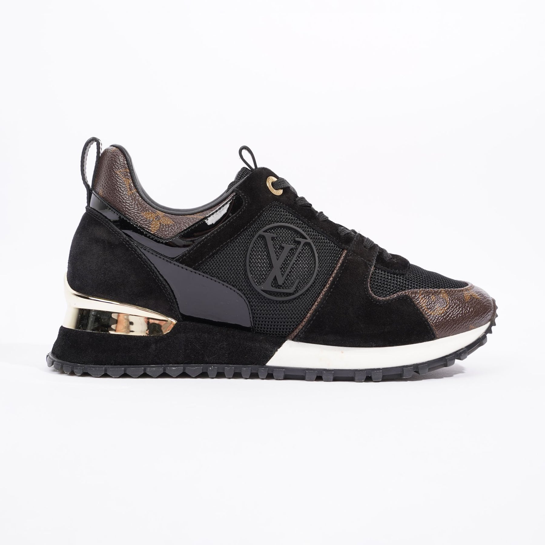 Louis Vuitton Suede Monogram Run Away Sneakers 36.5 Black