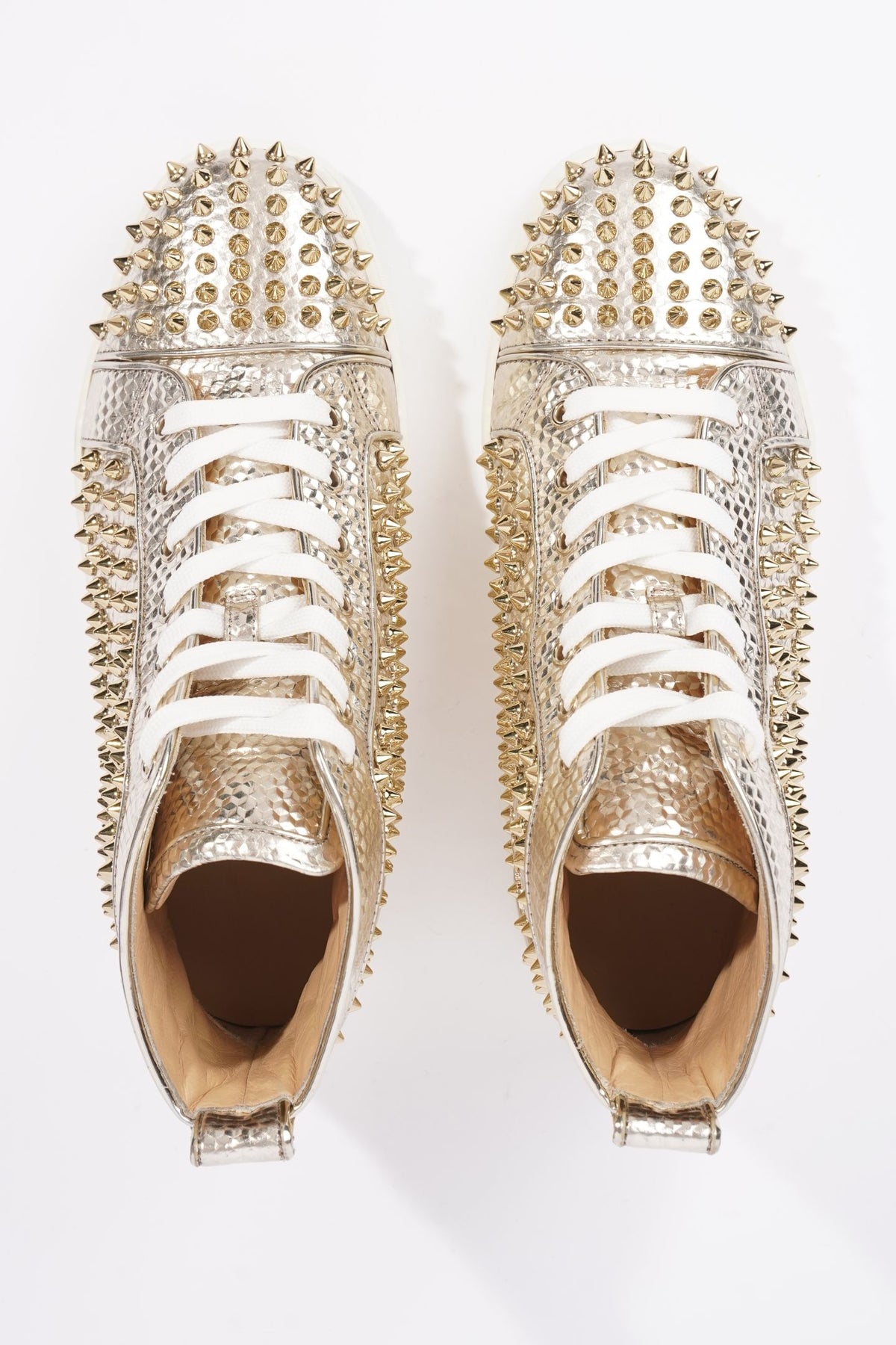 Gold spiked sale louboutins mens